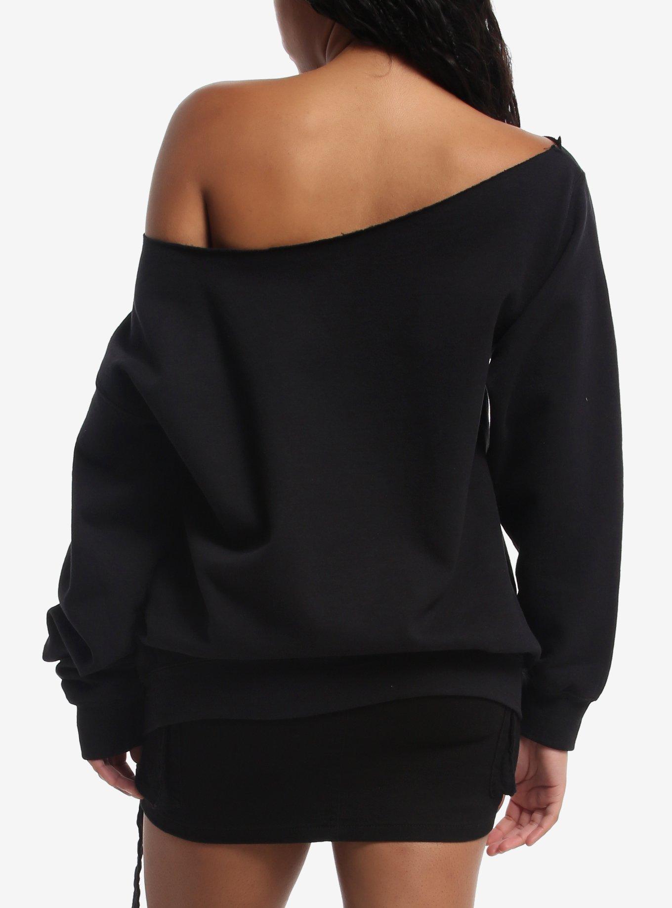 Type O Negative Group Girls Off-Shoulder Sweatshirt, BLACK, alternate - view 3