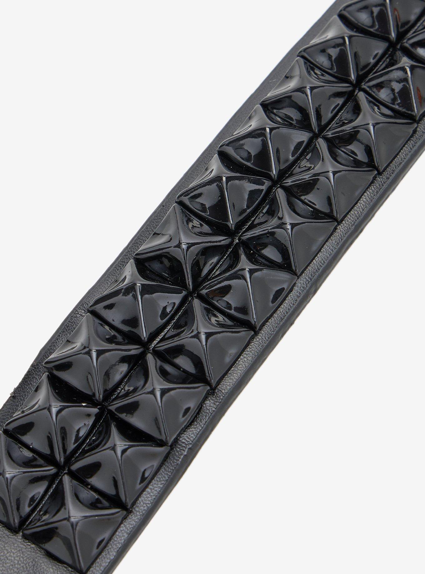 Social Collision Black Pyramid Stud Cuff Bracelet, , alternate - view 4
