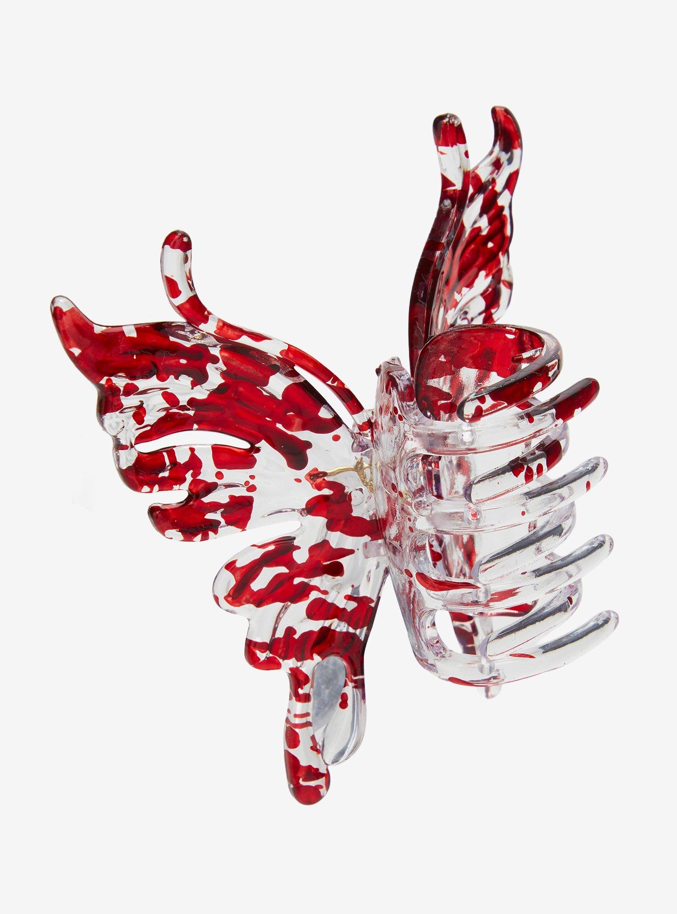 Cosmic Aura Red Splatter Butterfly Claw Hair Clip, , alternate - view 4