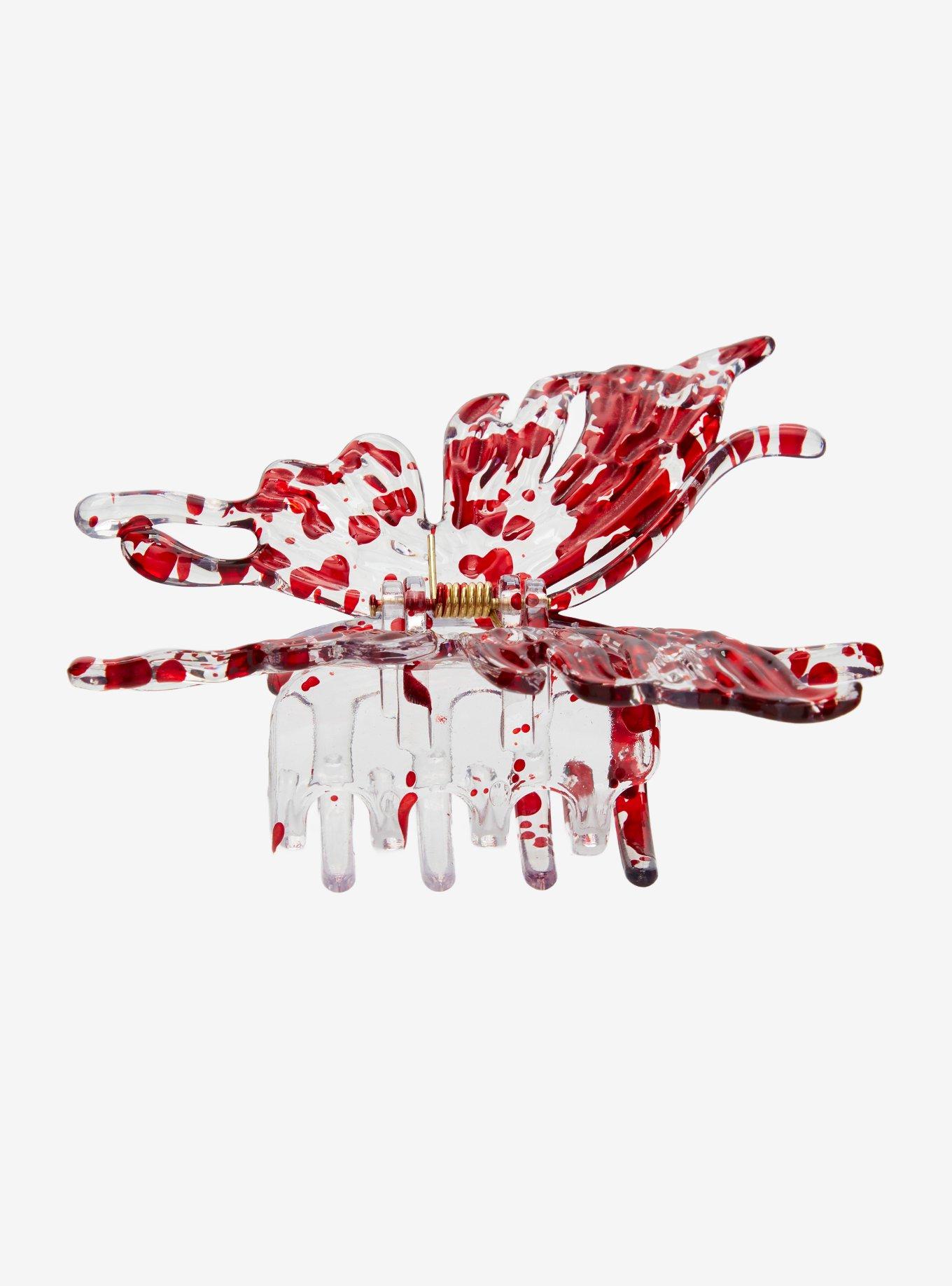 Cosmic Aura Red Splatter Butterfly Claw Hair Clip, , alternate - view 5