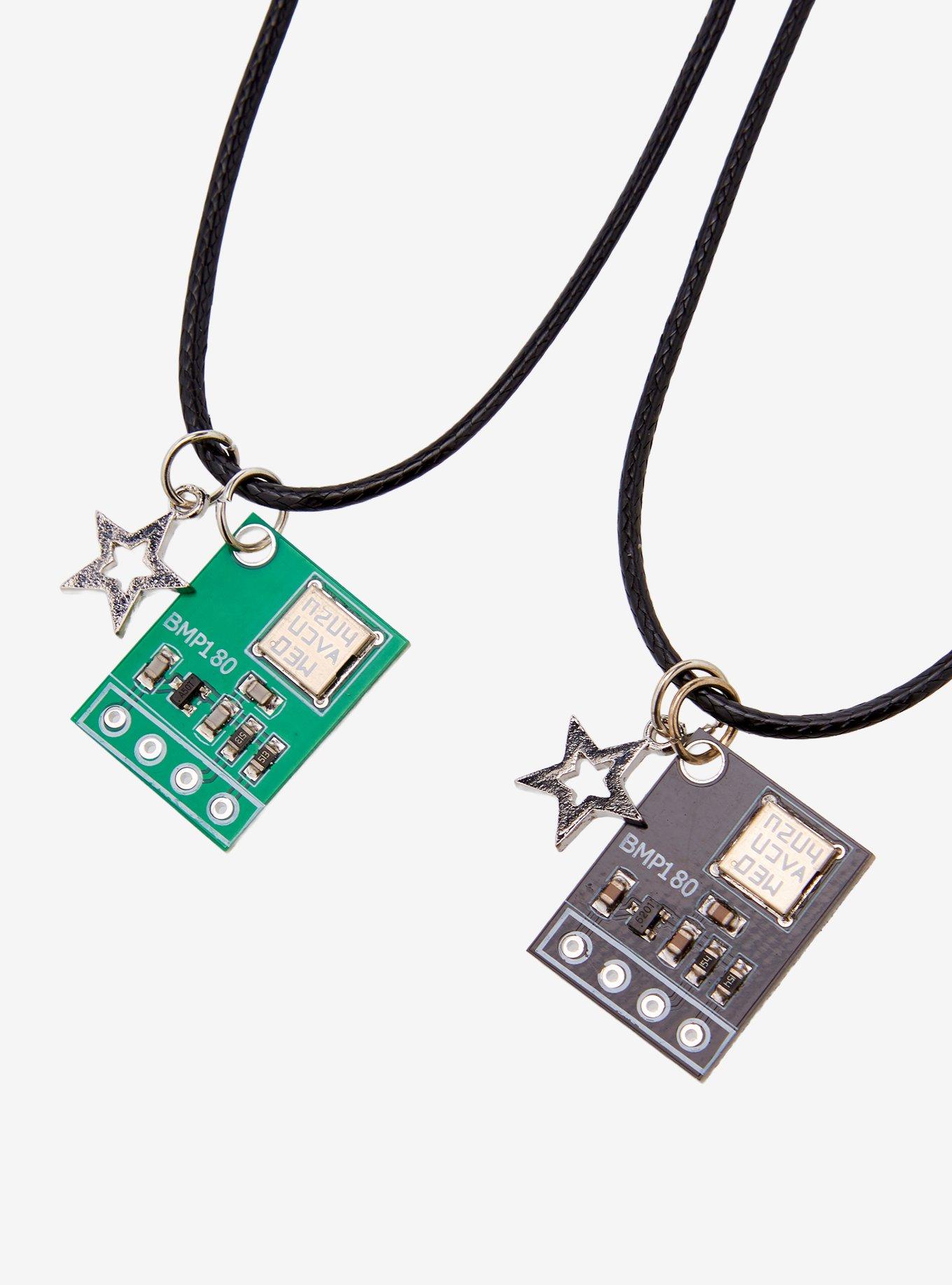 Social Collision Circuit board Best Friend Necklace Set, , alternate - view 3