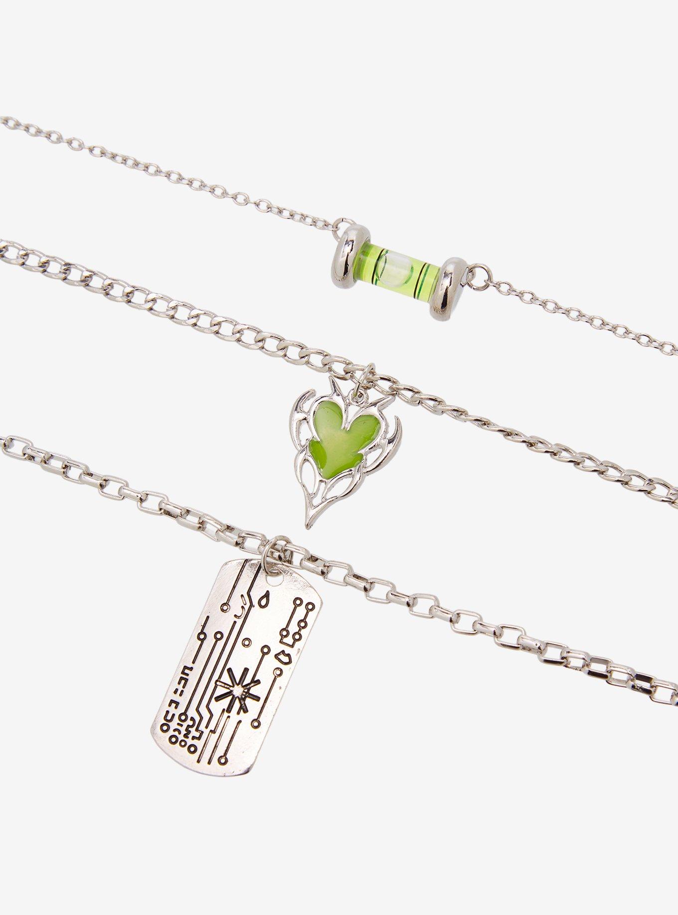 Social Collision Cyber Heart Dog Tag Necklace Set, , alternate - view 3
