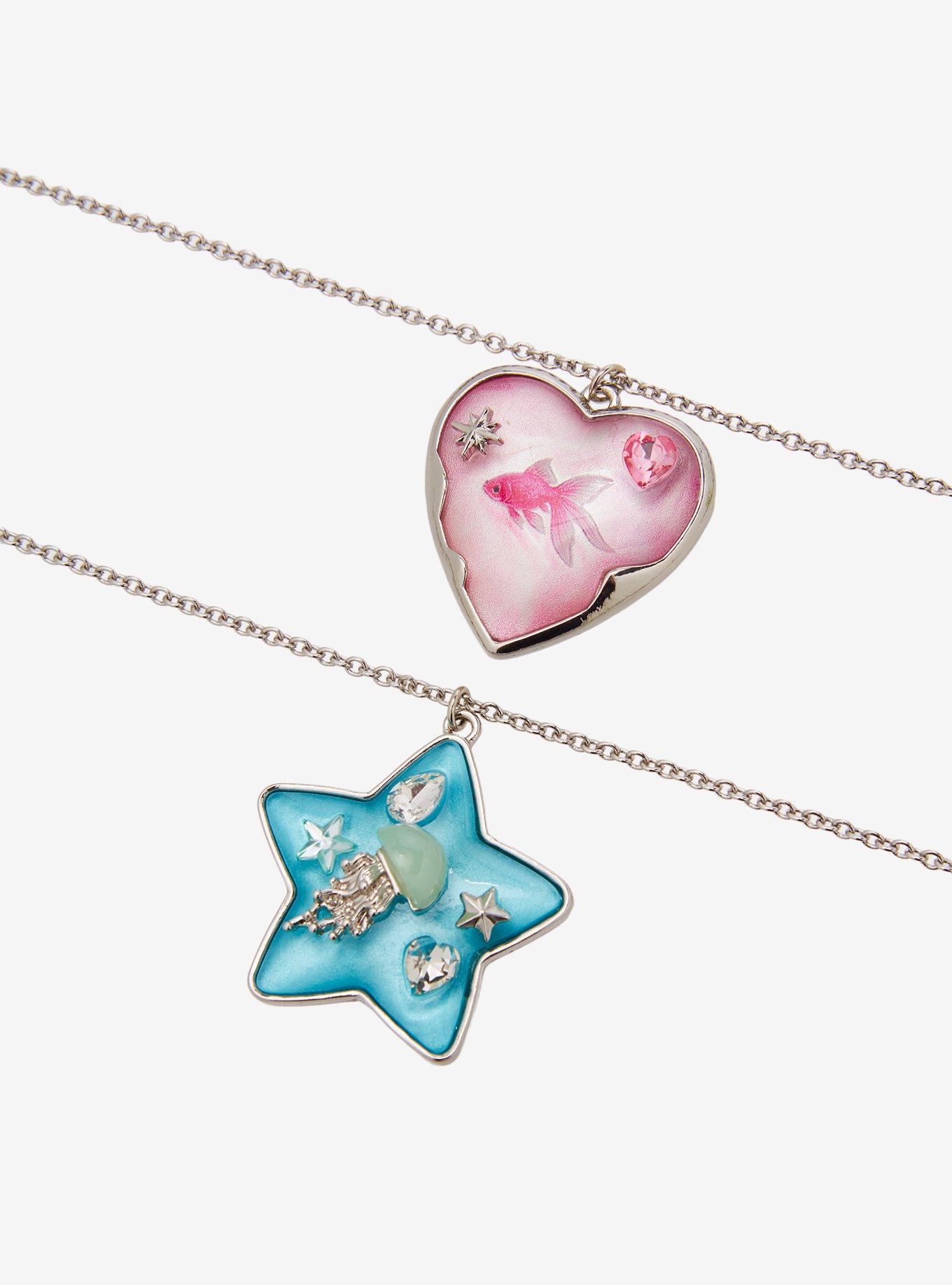 Sweet Society Heart & Star Ocean Gem Best Friend Necklace Set, , alternate - view 3