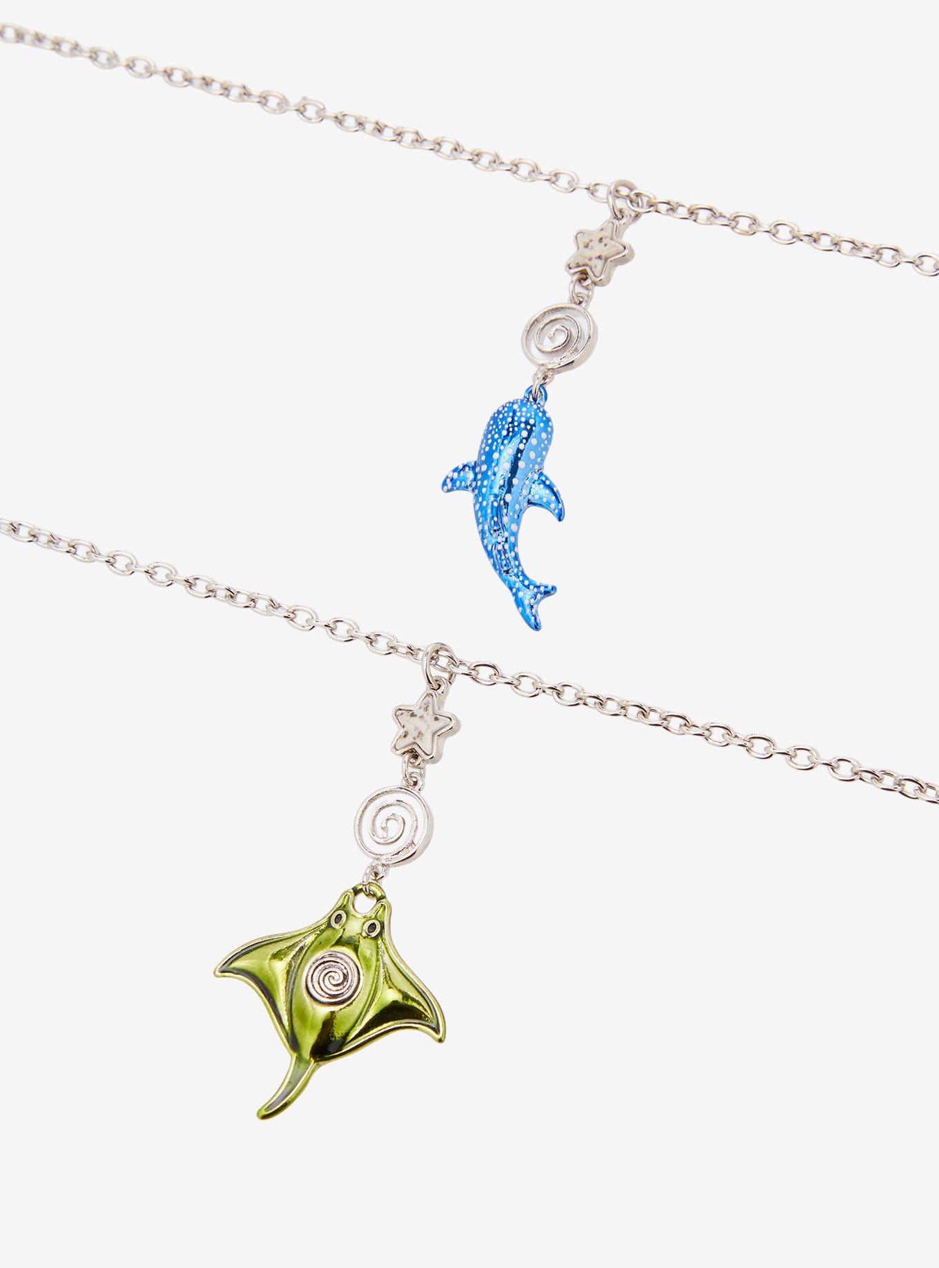 Whale Shark & Manta Ray Swirl Best Friend Necklace Set, , alternate - view 3