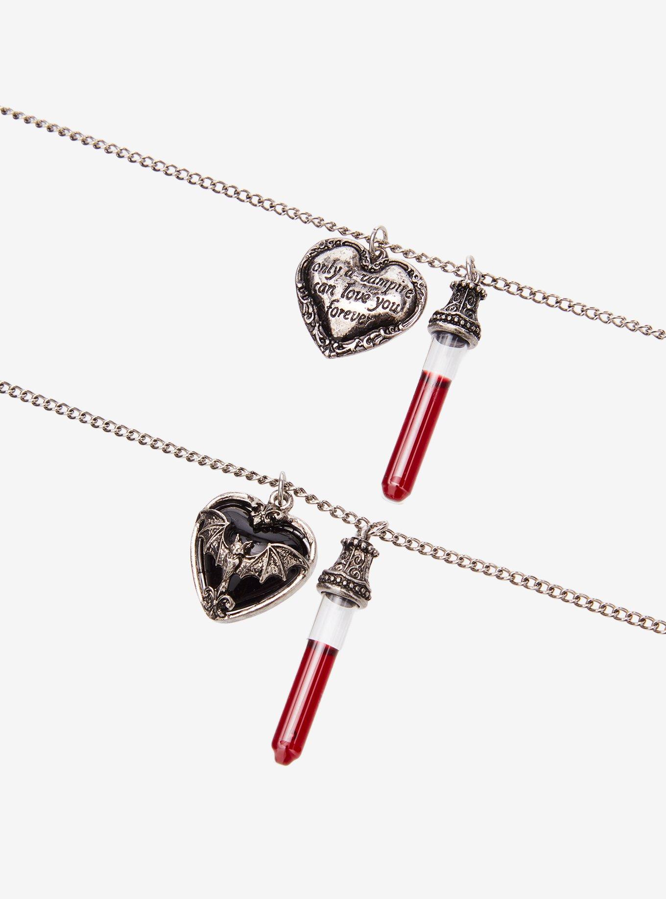 Cosmic Aura Heart Blood Vial Best Friend Necklace Set, , alternate - view 3