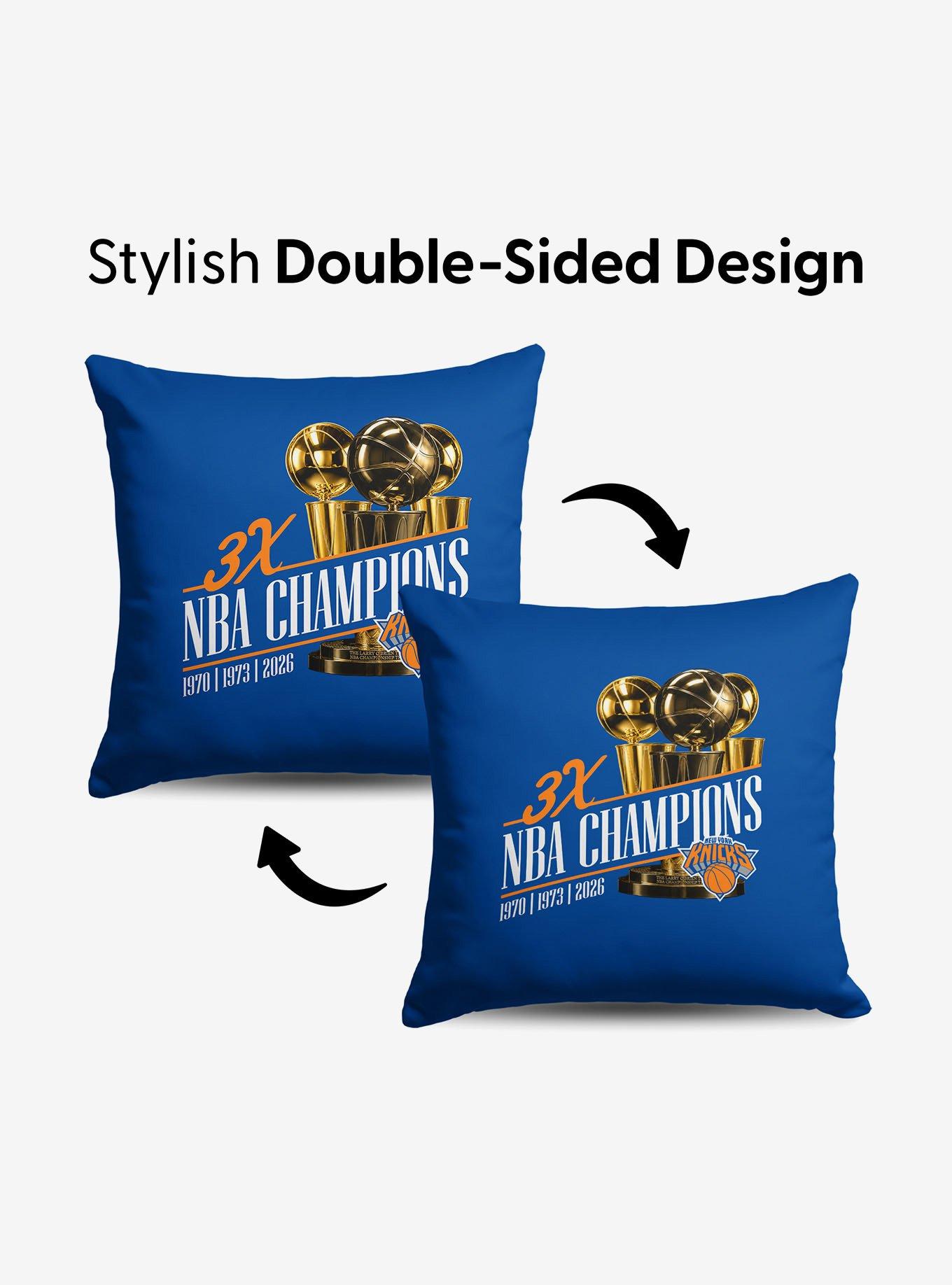 New York Knicks 2026 NBA Multi-Champs Legacy Throw Pillow, , alternate - view 4