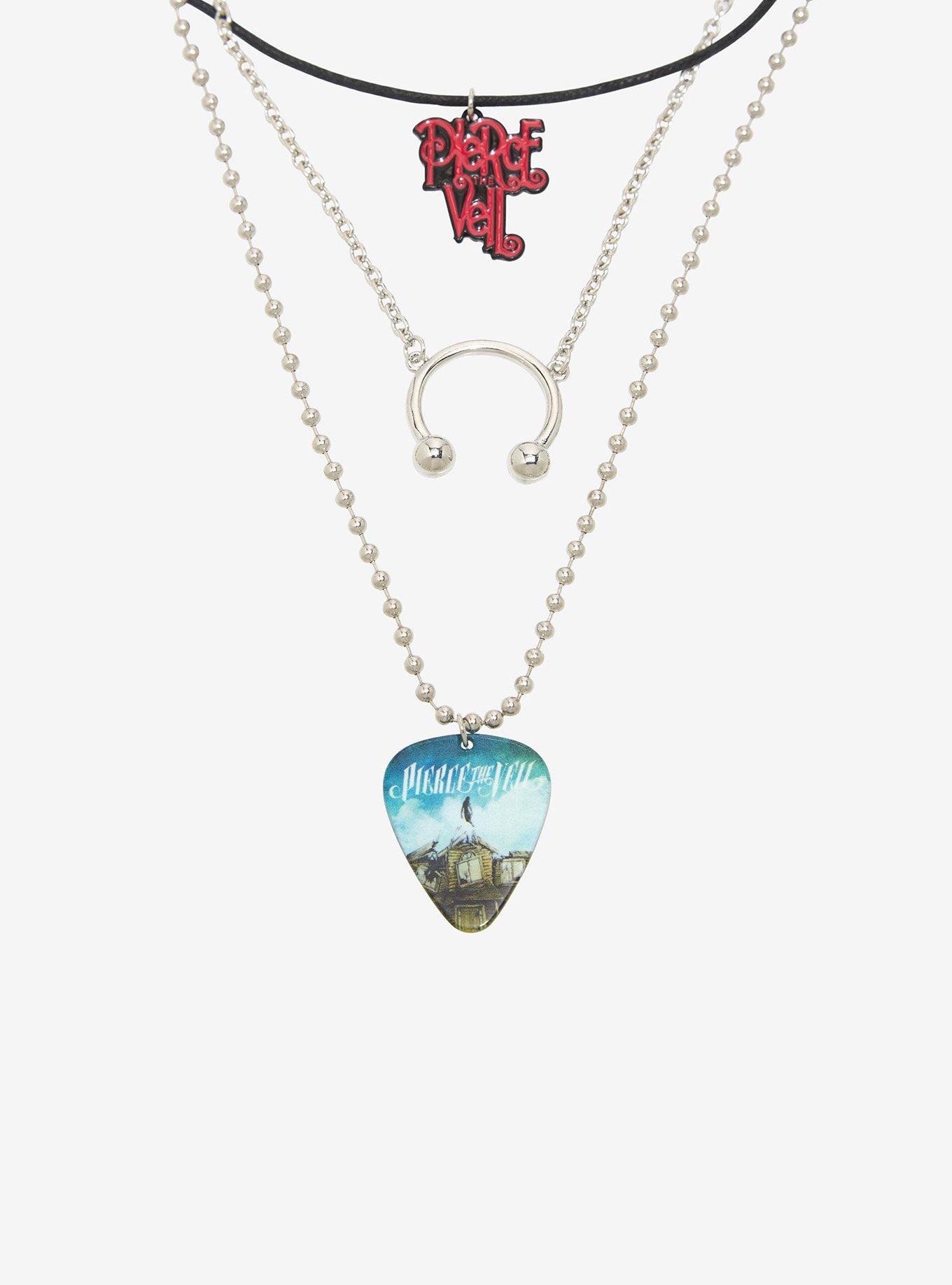 Pierce The Veil Guitar Pick Logo Necklace Set, , alternate - view 2