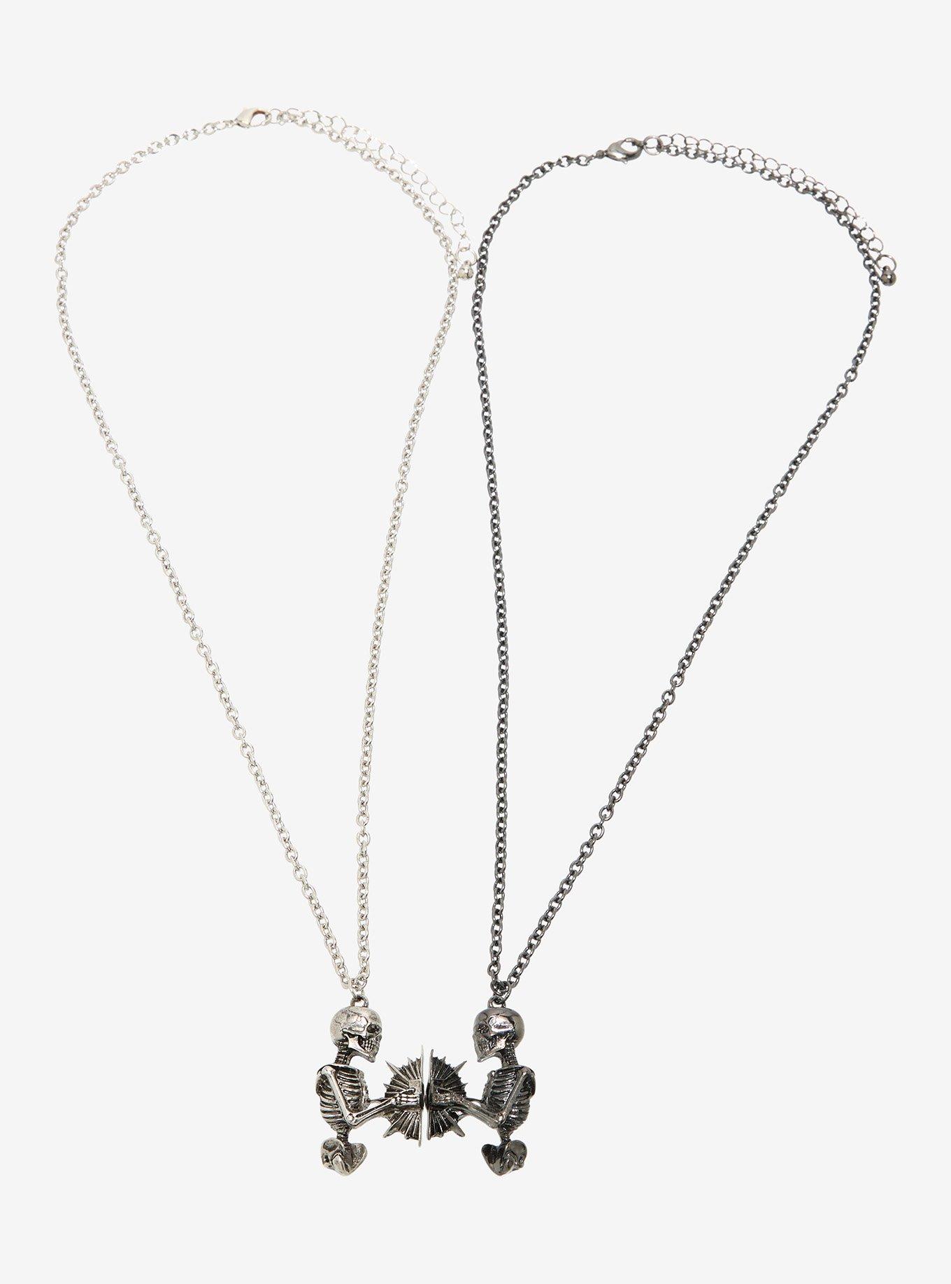 Pierce The Veil Skeleton Magnetic Best Friend Necklace Set, , alternate - view 2