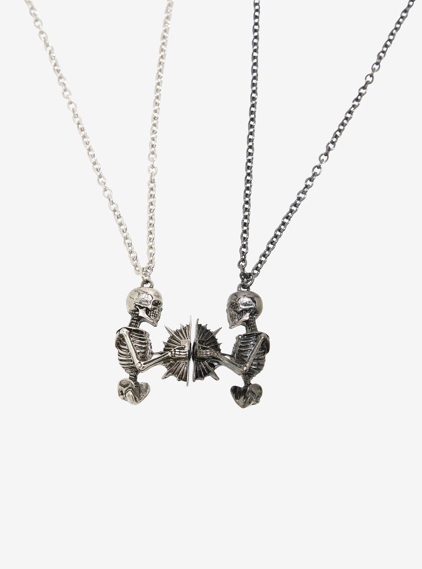 Pierce The Veil Skeleton Magnetic Best Friend Necklace Set, , alternate - view 3