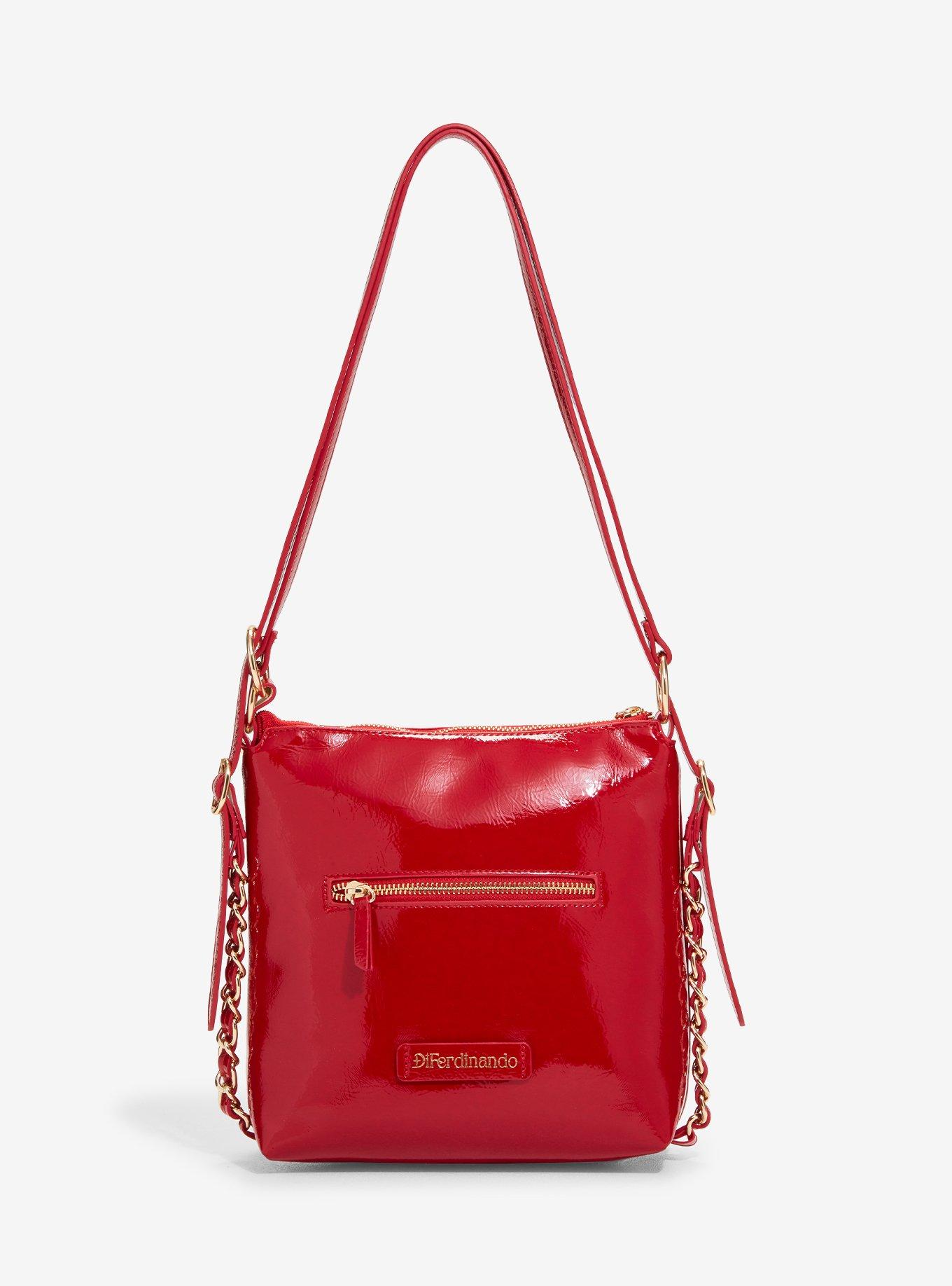 DiFerdinando Deep Red Ribbon Reverie Mini Convertible Hobo Bag, , alternate - view 3