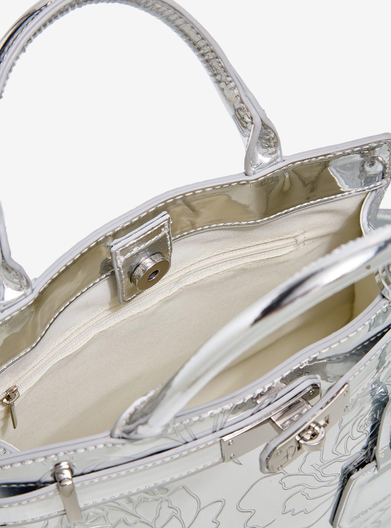 DiFerdinando Silver Rosebud Satchel Bag, , alternate - view 4