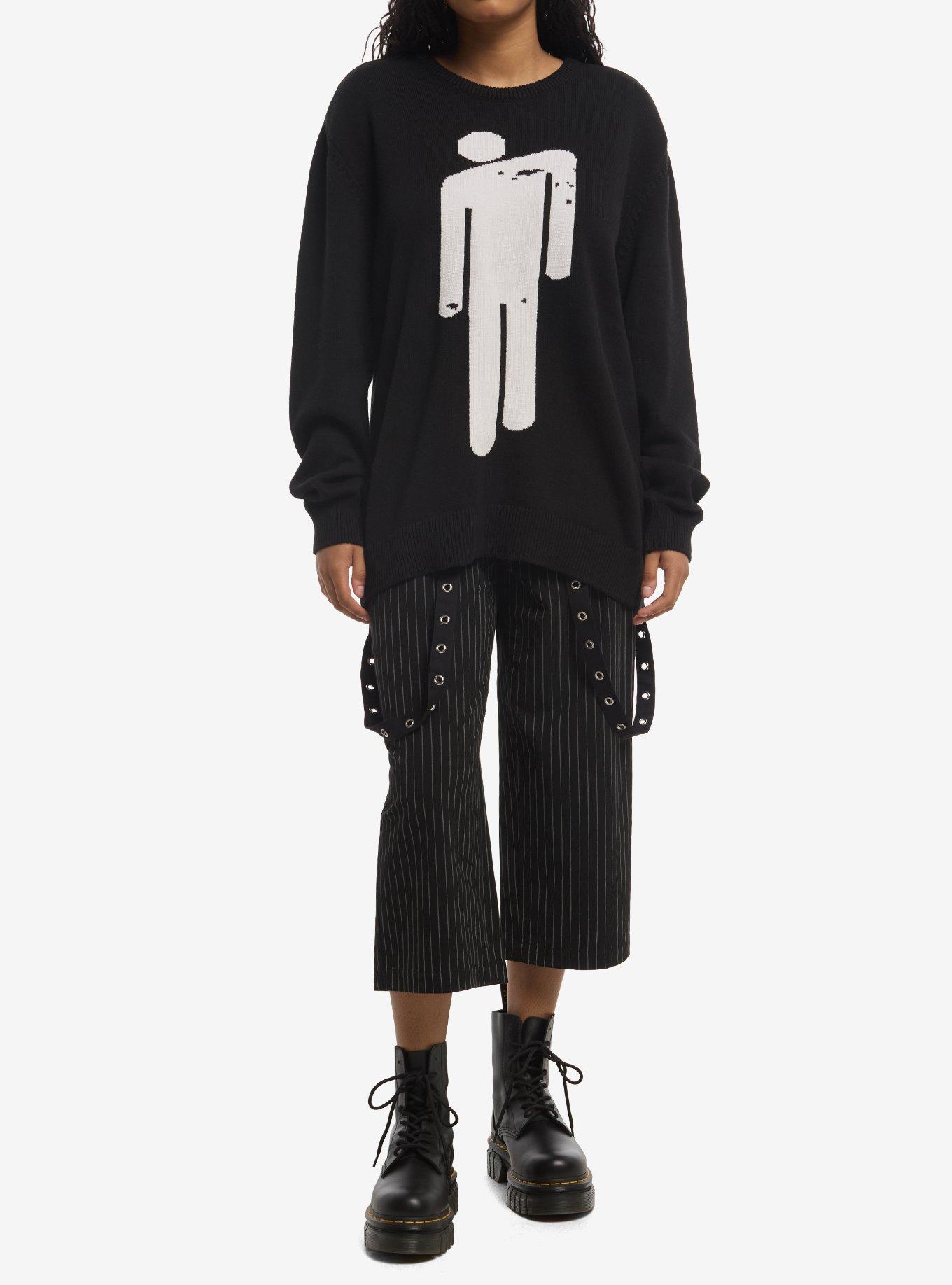 Billie Eilish Figure Intarsia Sweater, BLACK, alternate - view 2