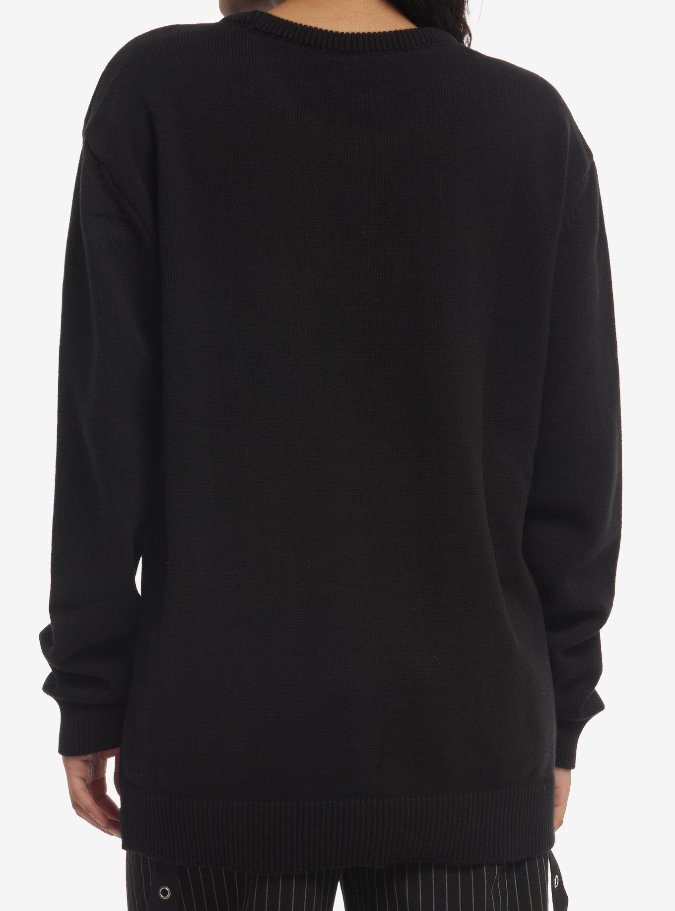 Billie Eilish Figure Intarsia Sweater, BLACK, alternate - view 3