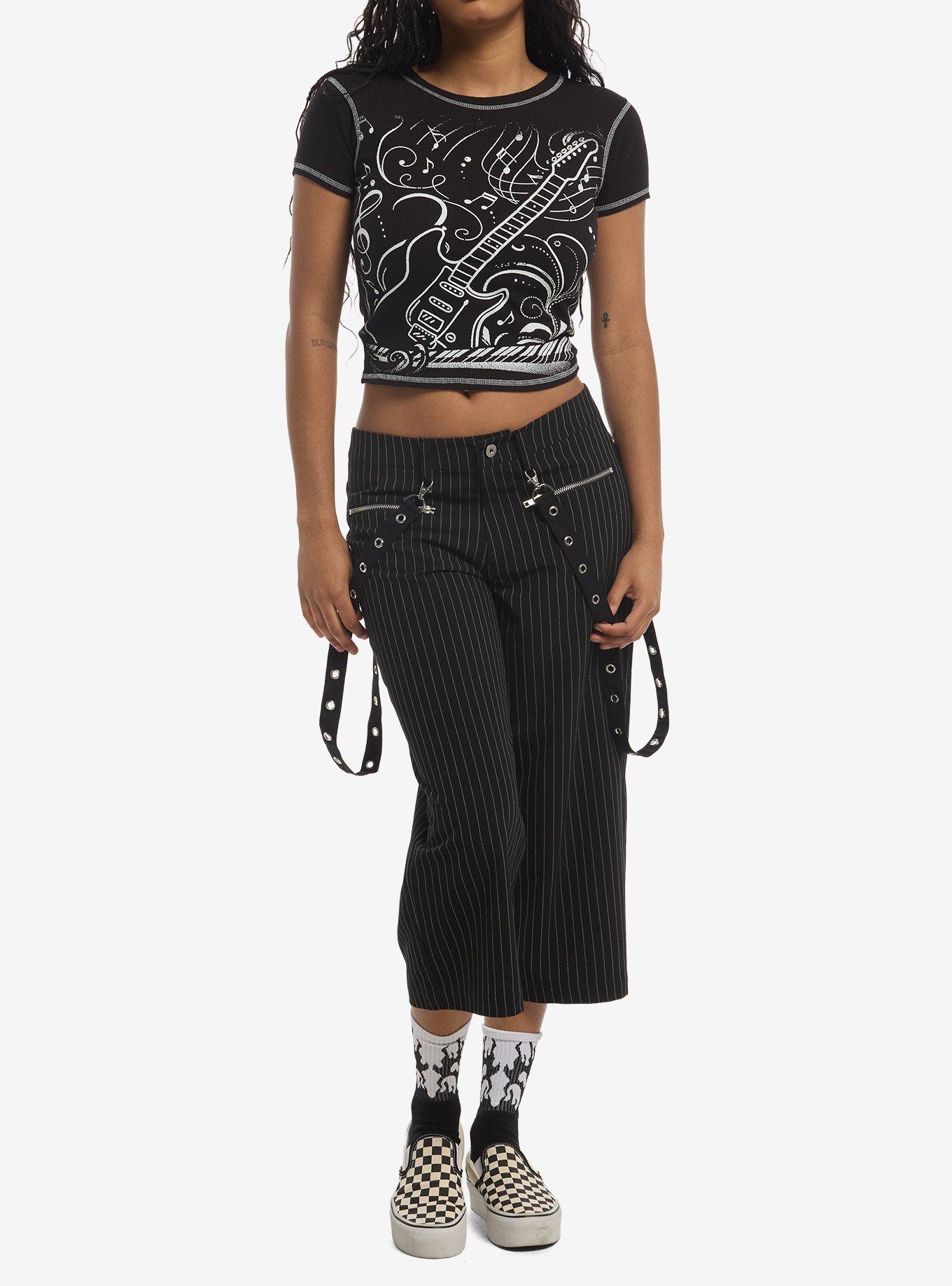 Guitar Music Notes Filigree Ribbed Girls Baby T-Shirt, , hi-res