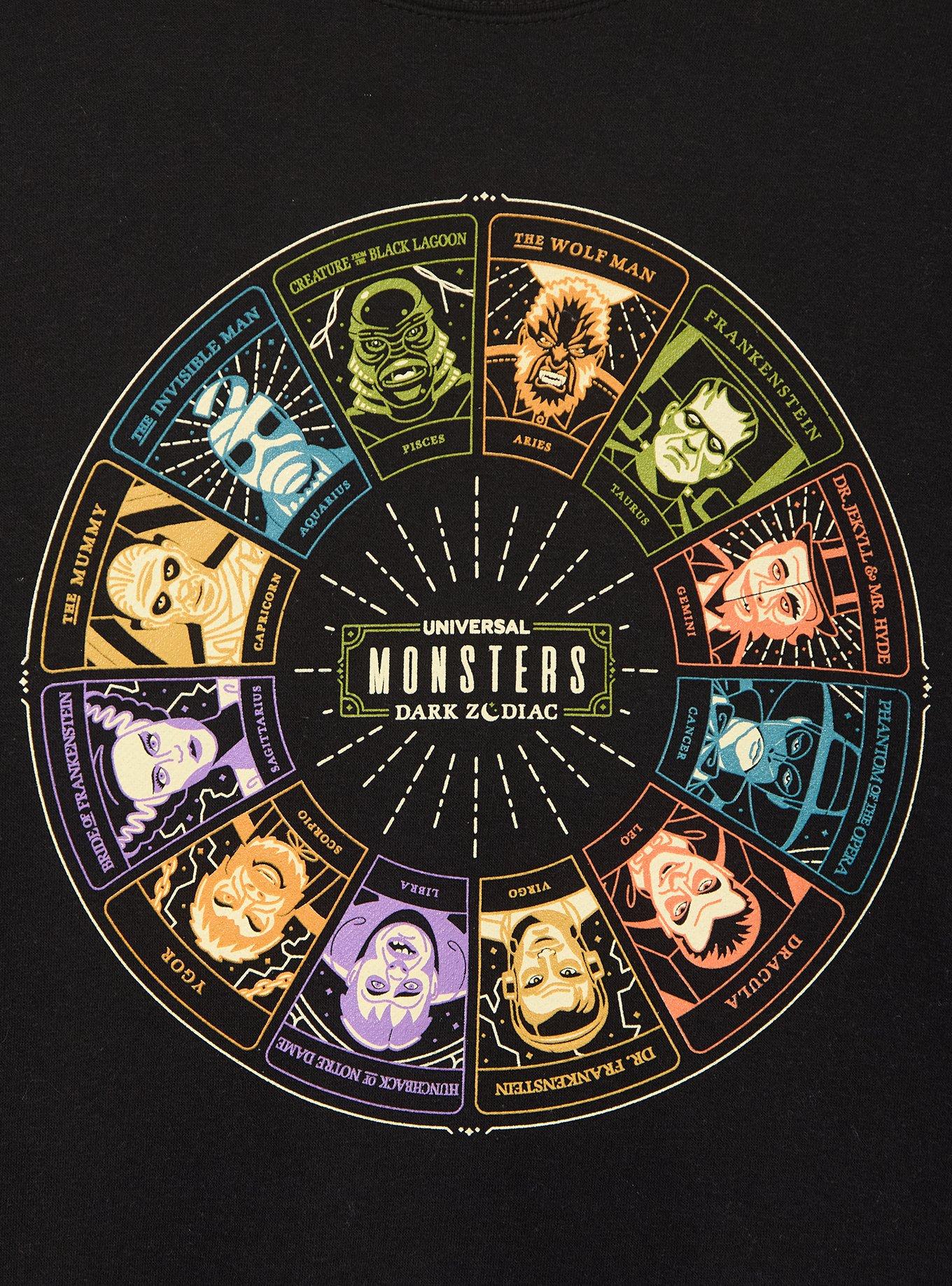 Universal Monsters Dark Zodiac Astrology Wheel Crewneck - BoxLunch Exclusive