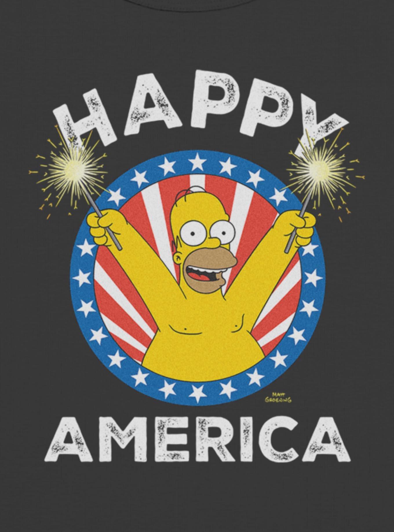 The Simpsons Happy America Homer Girls Baby T-Shirt, , hi-res