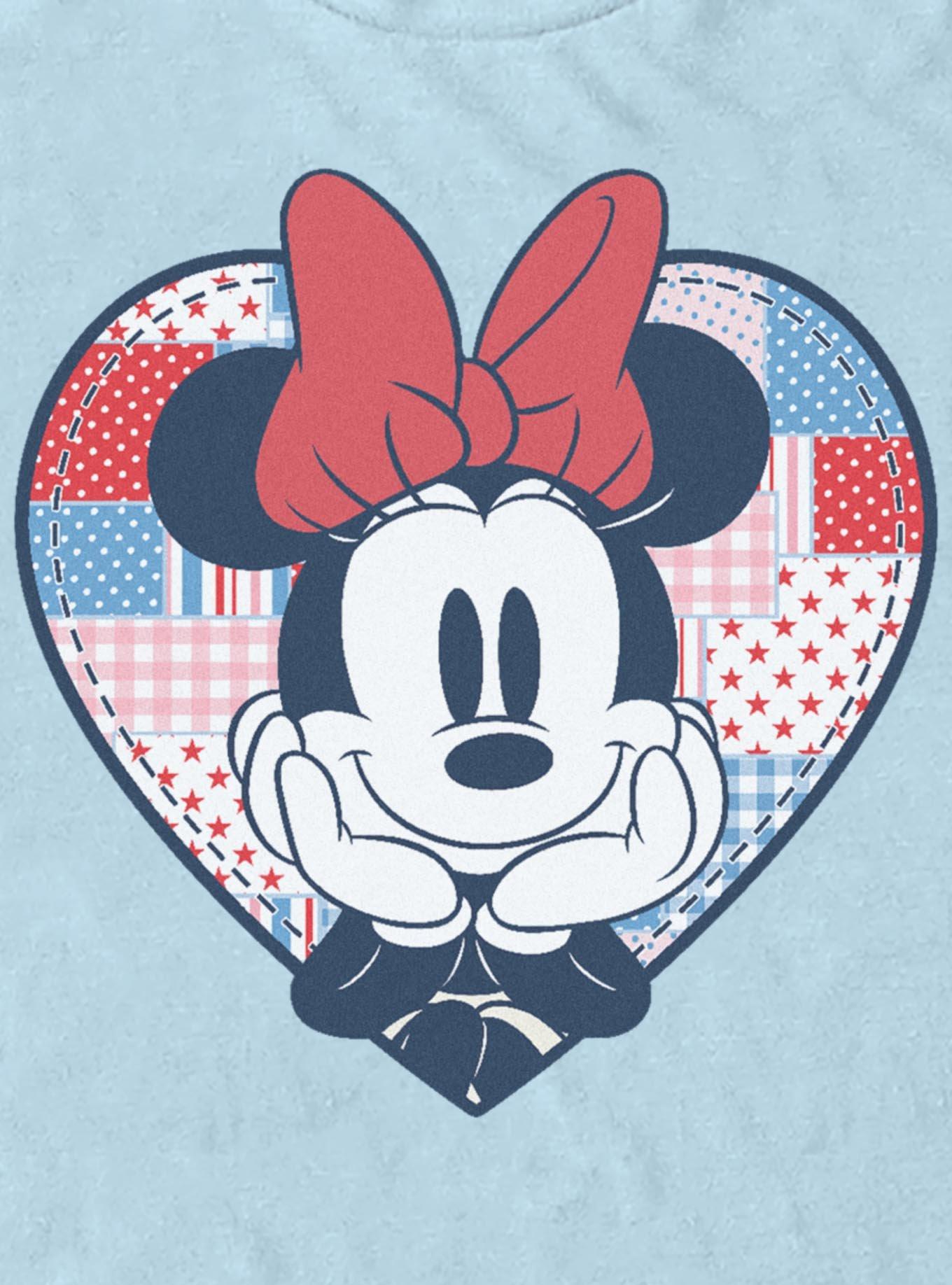 Disney Minnie Mouse Americana Patchwork Heart T-Shirt, , hi-res