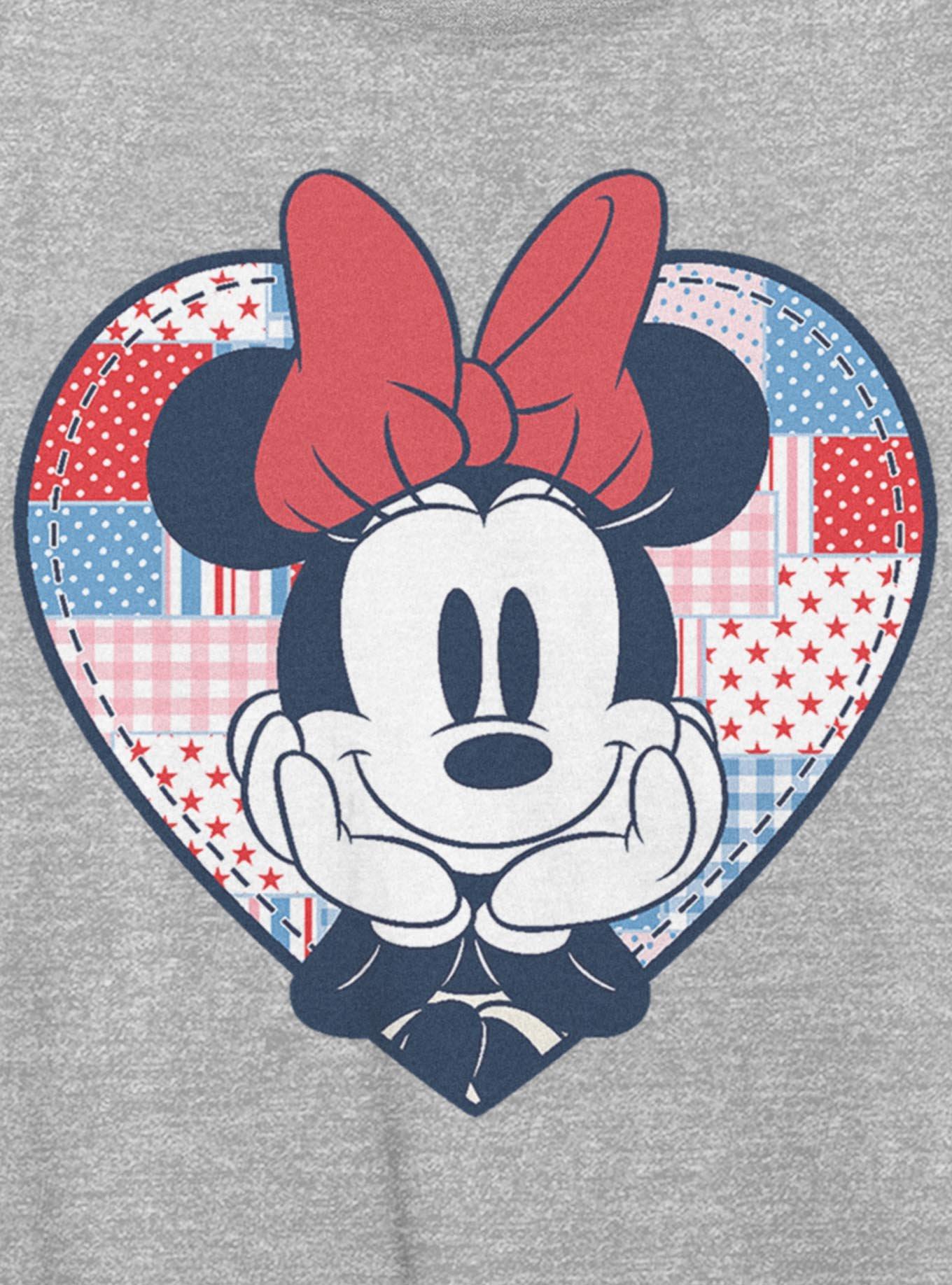 Disney Minnie Mouse Americana Patchwork Heart Girls Oversized T-Shirt, , hi-res