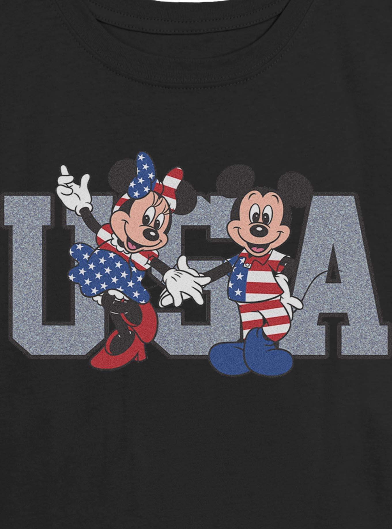 Disney Mickey Mouse & Minnie Mouse USA Patriotic Duo Girls Skimmer T-Shirt, , hi-res