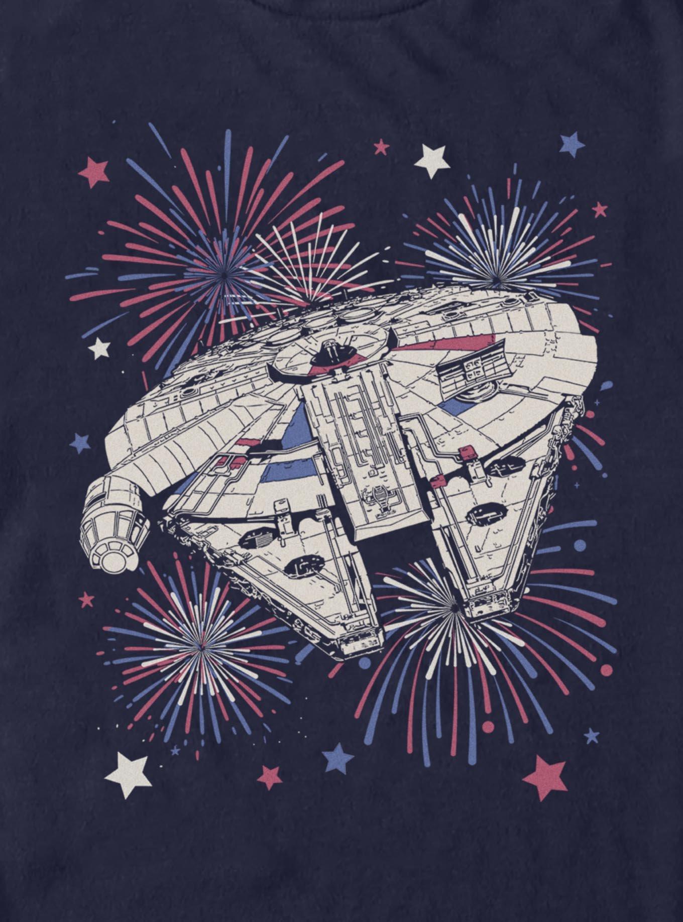 Star Wars Millennium Falcon Americana Fireworks T-Shirt, , hi-res