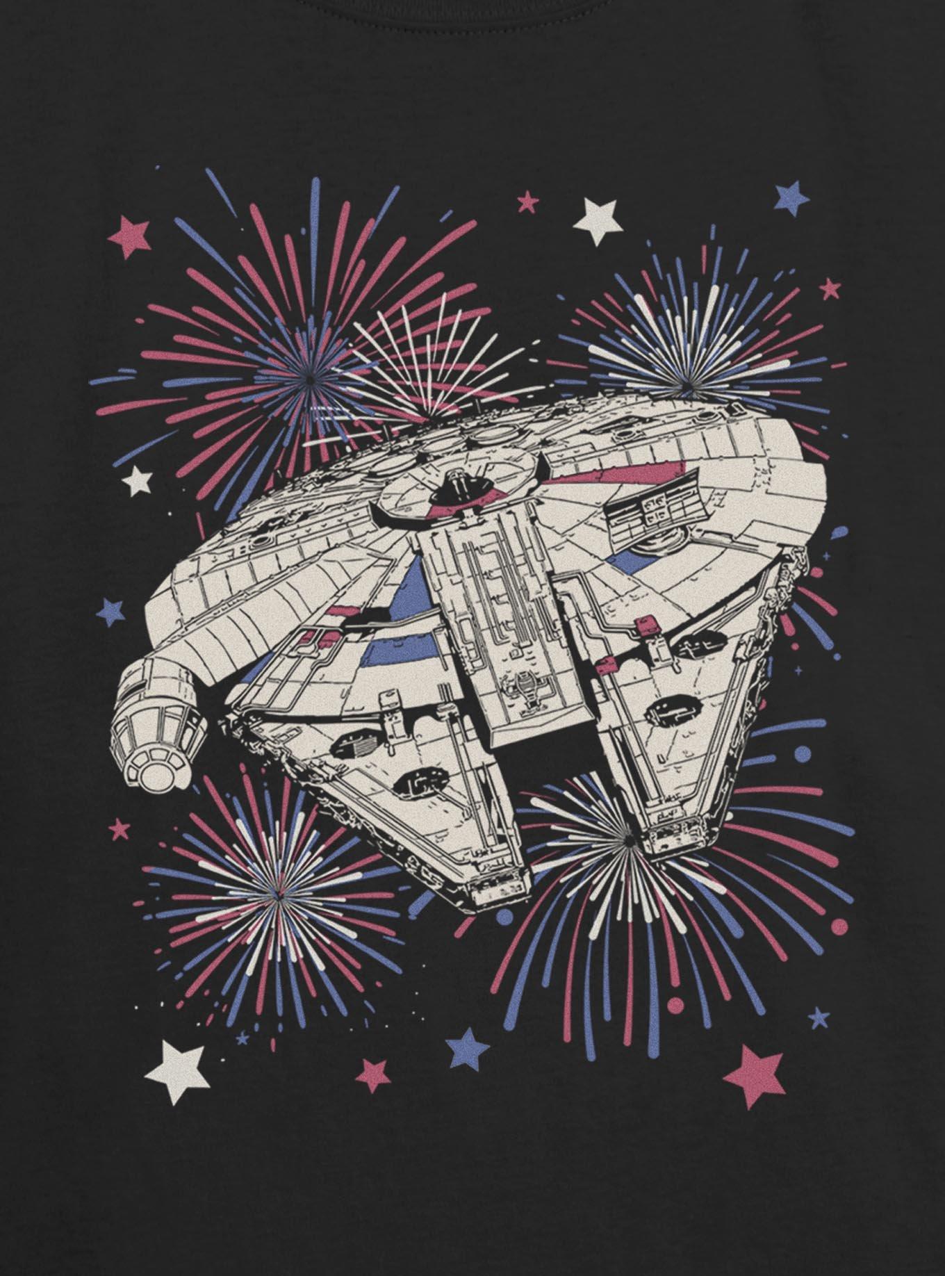 Star Wars Millennium Falcon Americana Fireworks Girls Skimmer T-Shirt, , hi-res