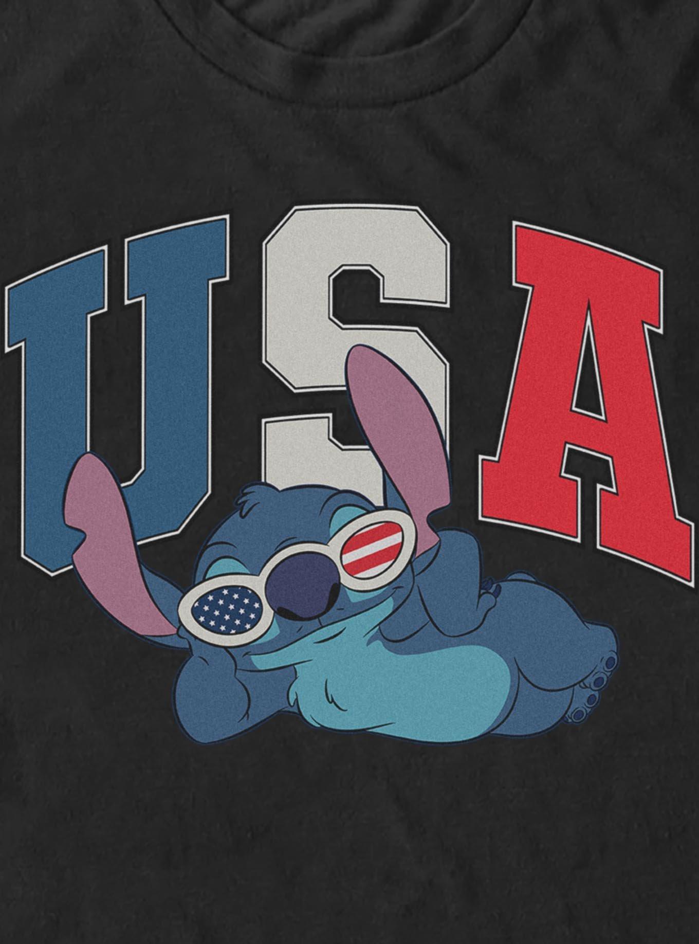 Disney Lilo & Stitch American Flag Glasses T-Shirt, , hi-res