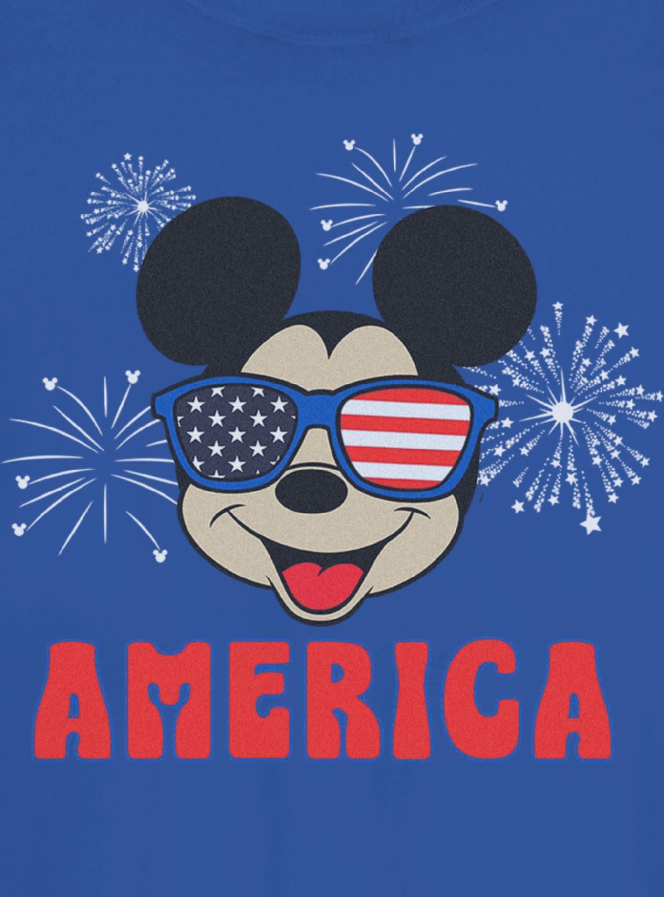 Disney Mickey Mouse American Flag Glasses Girls T-Shirt, , hi-res