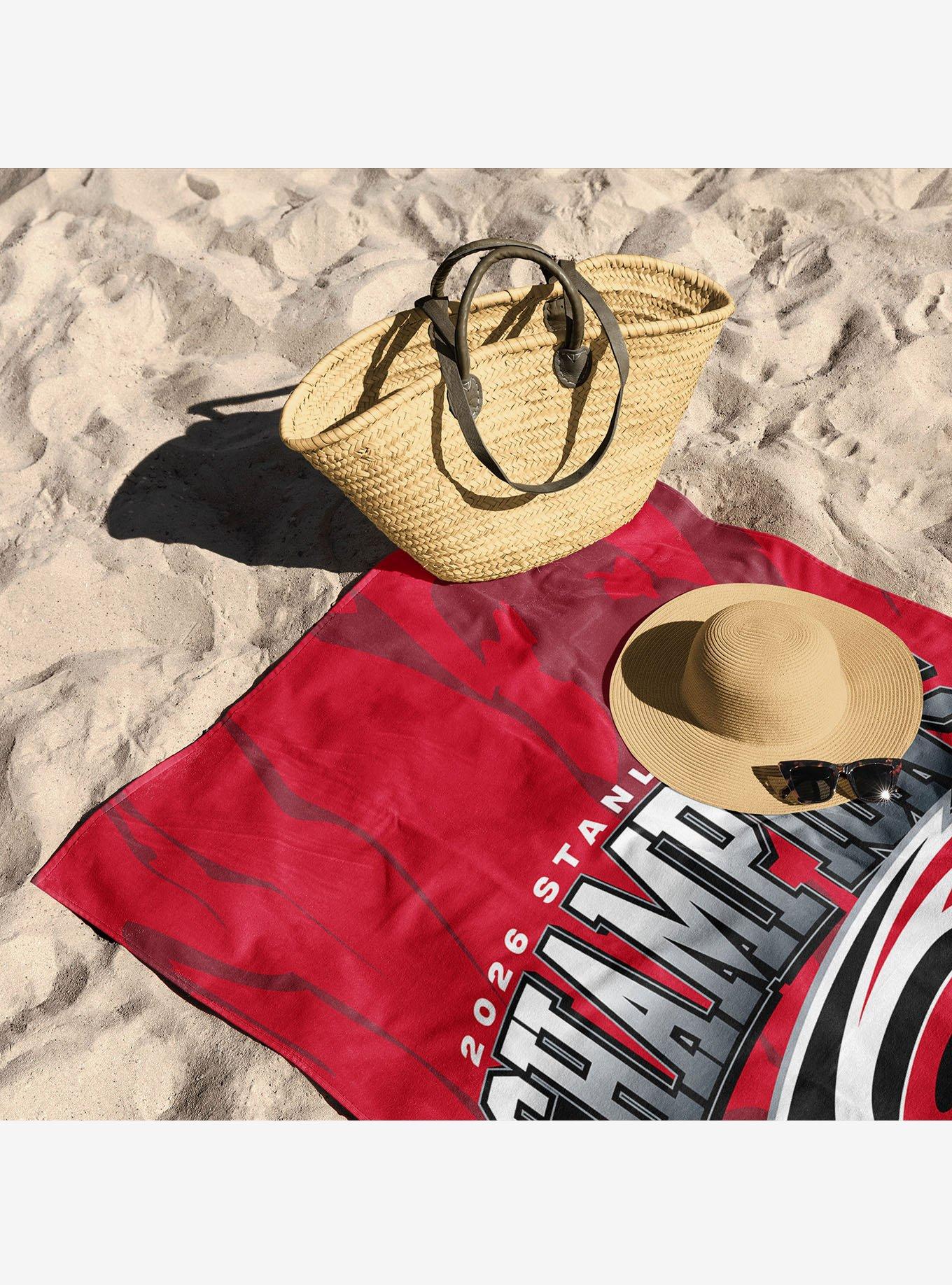 Carolina Hurricanes 2026 Stanley Cup Champions Marbleize Beach Towel, , alternate - view 3