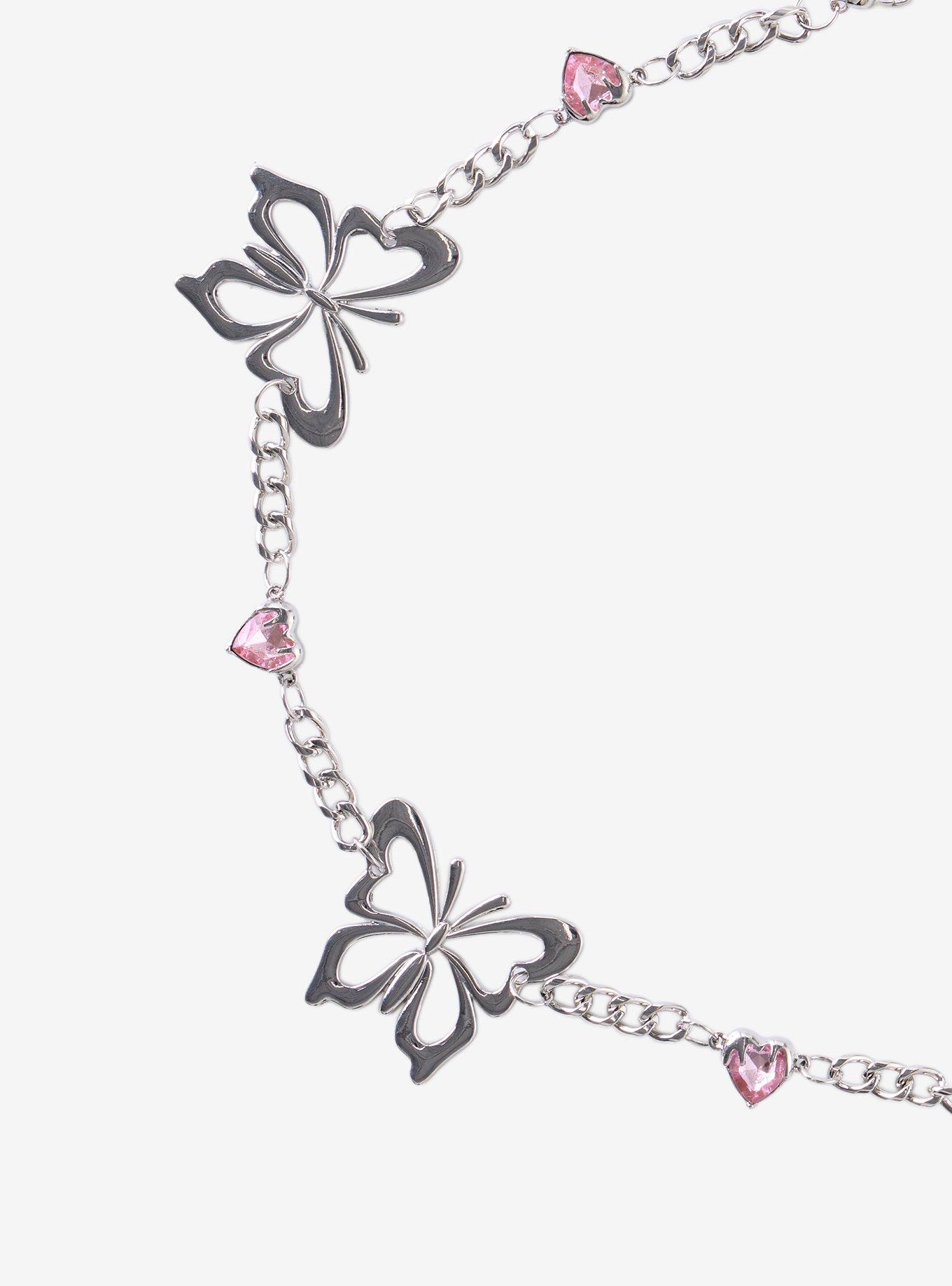 Pink Butterfly Heart Charm Belt, MULTI, alternate - view 2