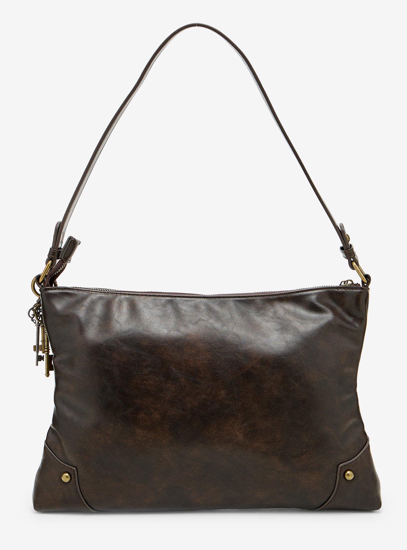 Thorn & Fable Brown Buckle Shoulder Bag, , alternate - view 3