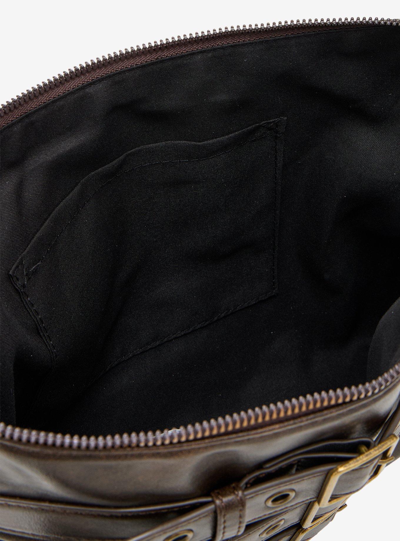 Thorn & Fable Brown Buckle Shoulder Bag, , alternate - view 4
