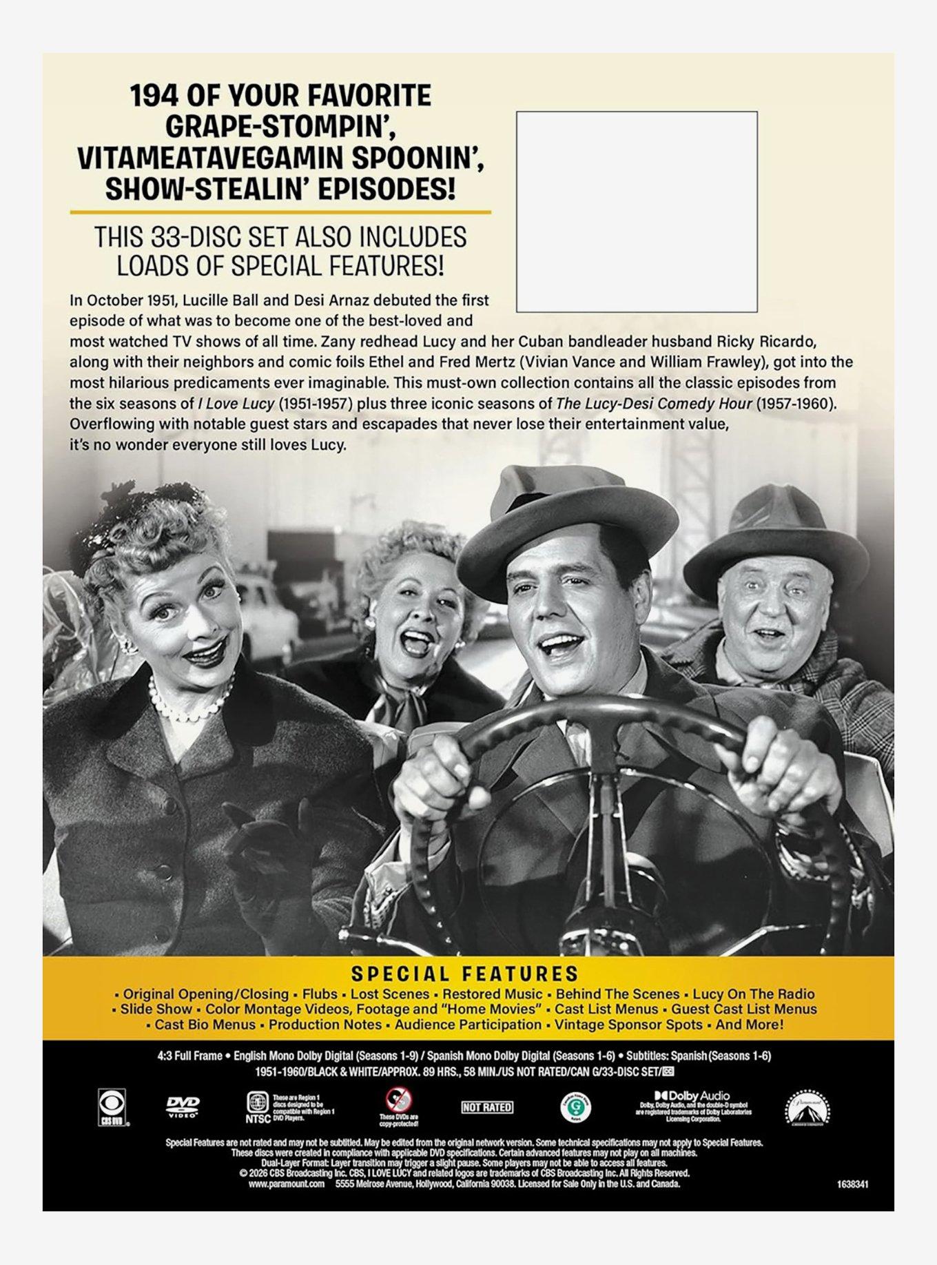I Love Lucy: Complete Series (75th Anniversary Edition) DVD Set, , hi-res