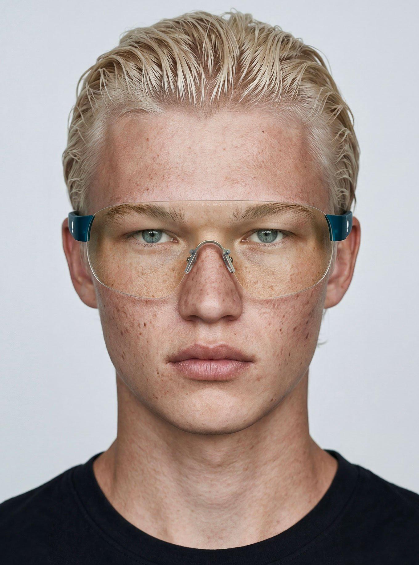 GUNNAR x Alienware Bermuda Triangle Clear Tint Blue Light Glasses, , alternate - view 4