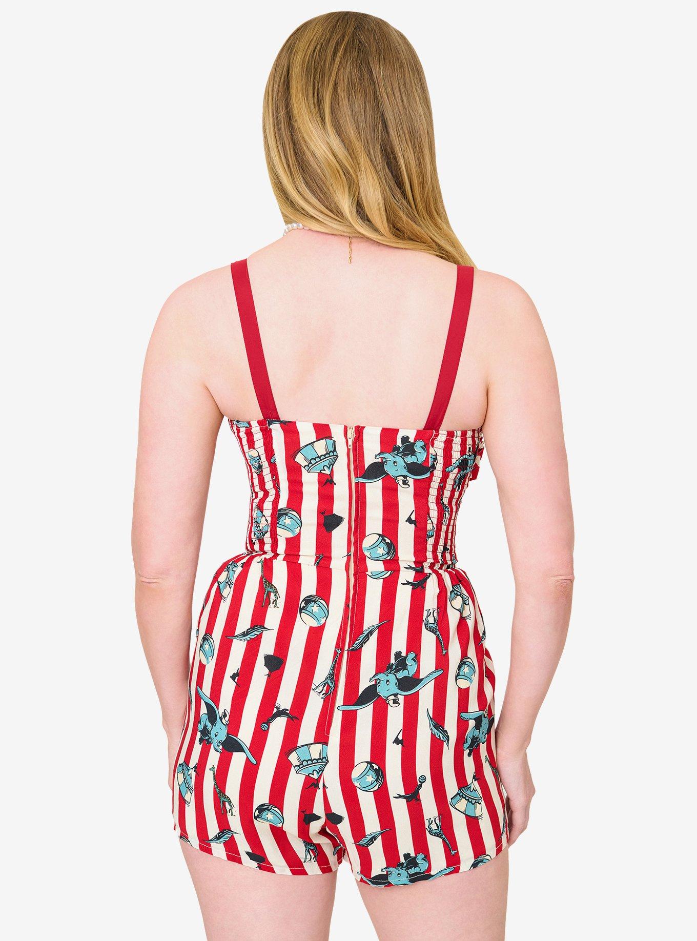 Disney Dumbo Collection by Unique Vintage Red Stripe Romper, , hi-res