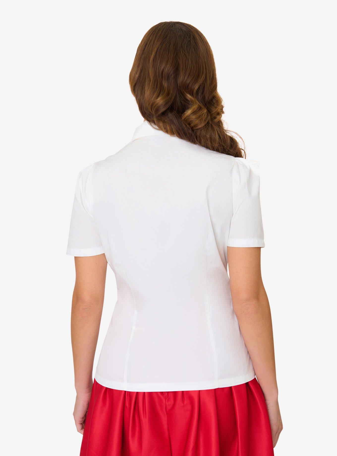 Disney Dumbo Collection by Unique Vintage White Timothy Mouse Collar Cotton Blouse, , hi-res