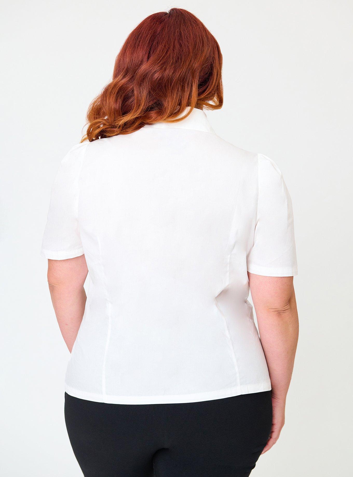 Disney Dumbo Collection by Unique Vintage Plus Size White Timothy Mouse Collar Cotton Blouse, , hi-res