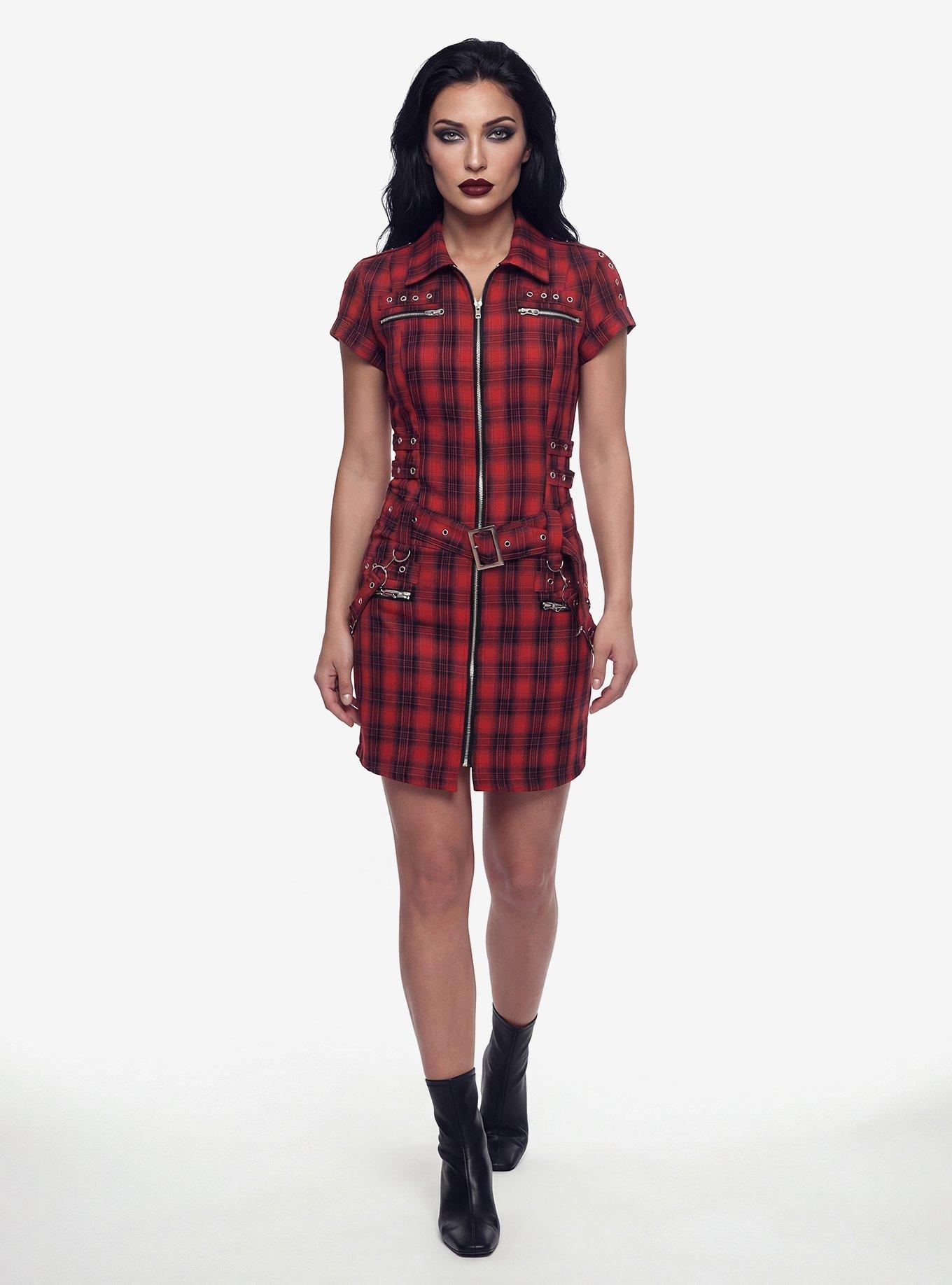 Red Plaid Detention Dress, , hi-res