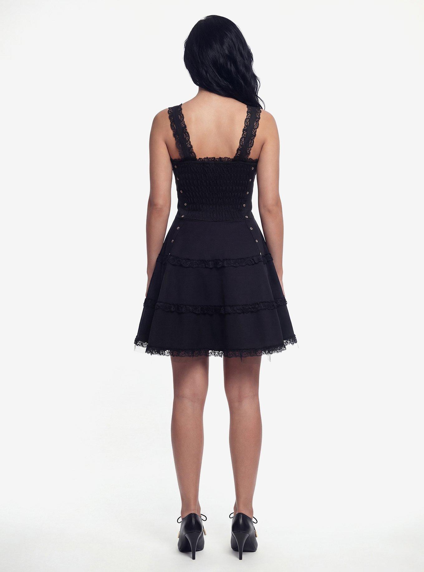 Black Gothic Dress, BLACK, alternate - view 3