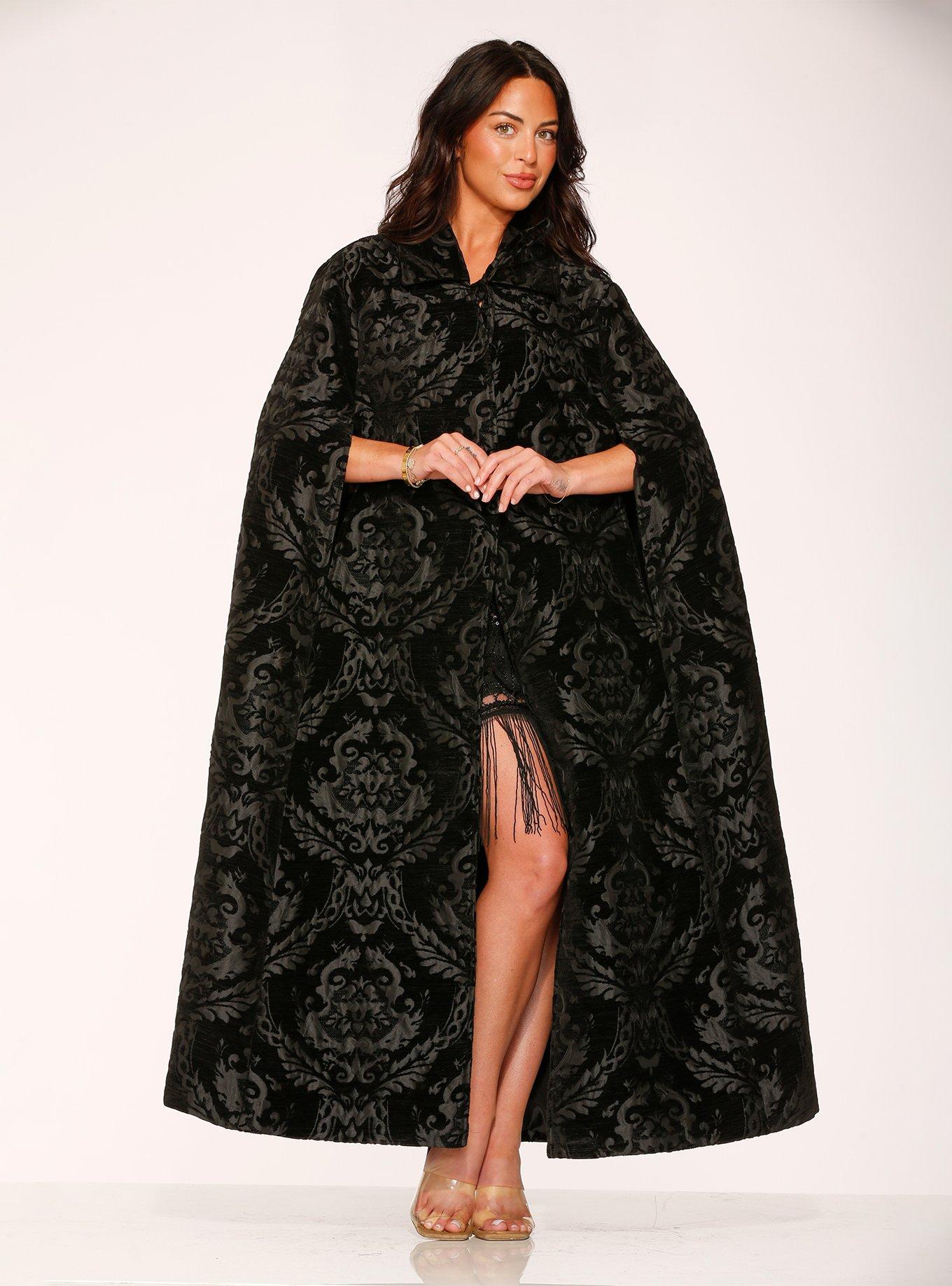 Black Brocade Cape, , hi-res