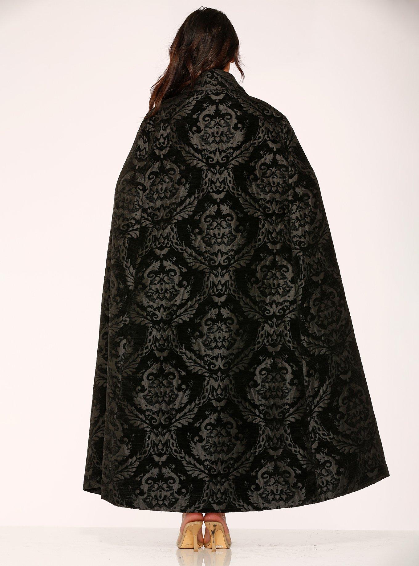 Black Brocade Cape, , alternate - view 3