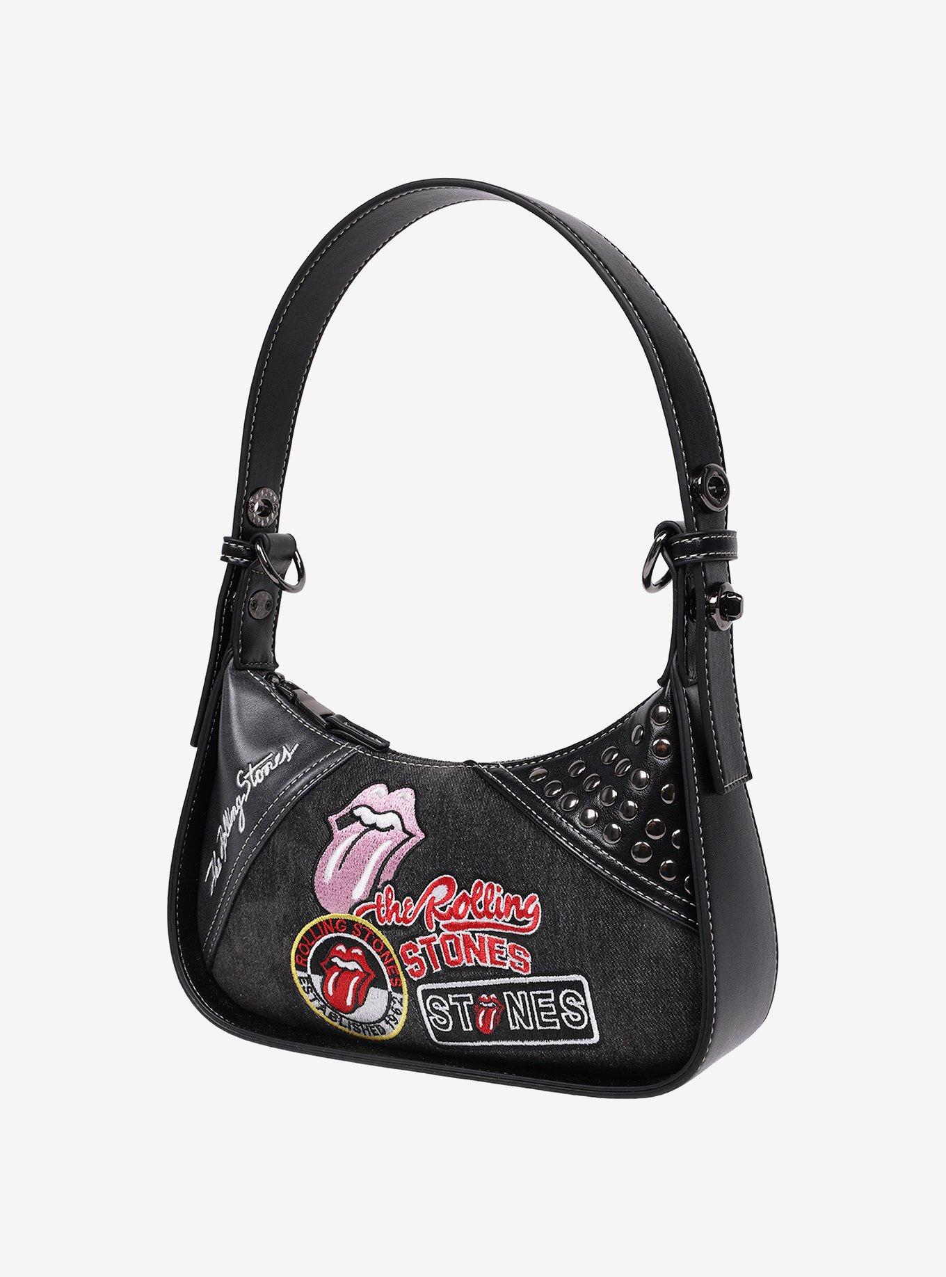 The Rolling Stones Patchwork Black Denim Small Shoulder Bag, , alternate - view 3