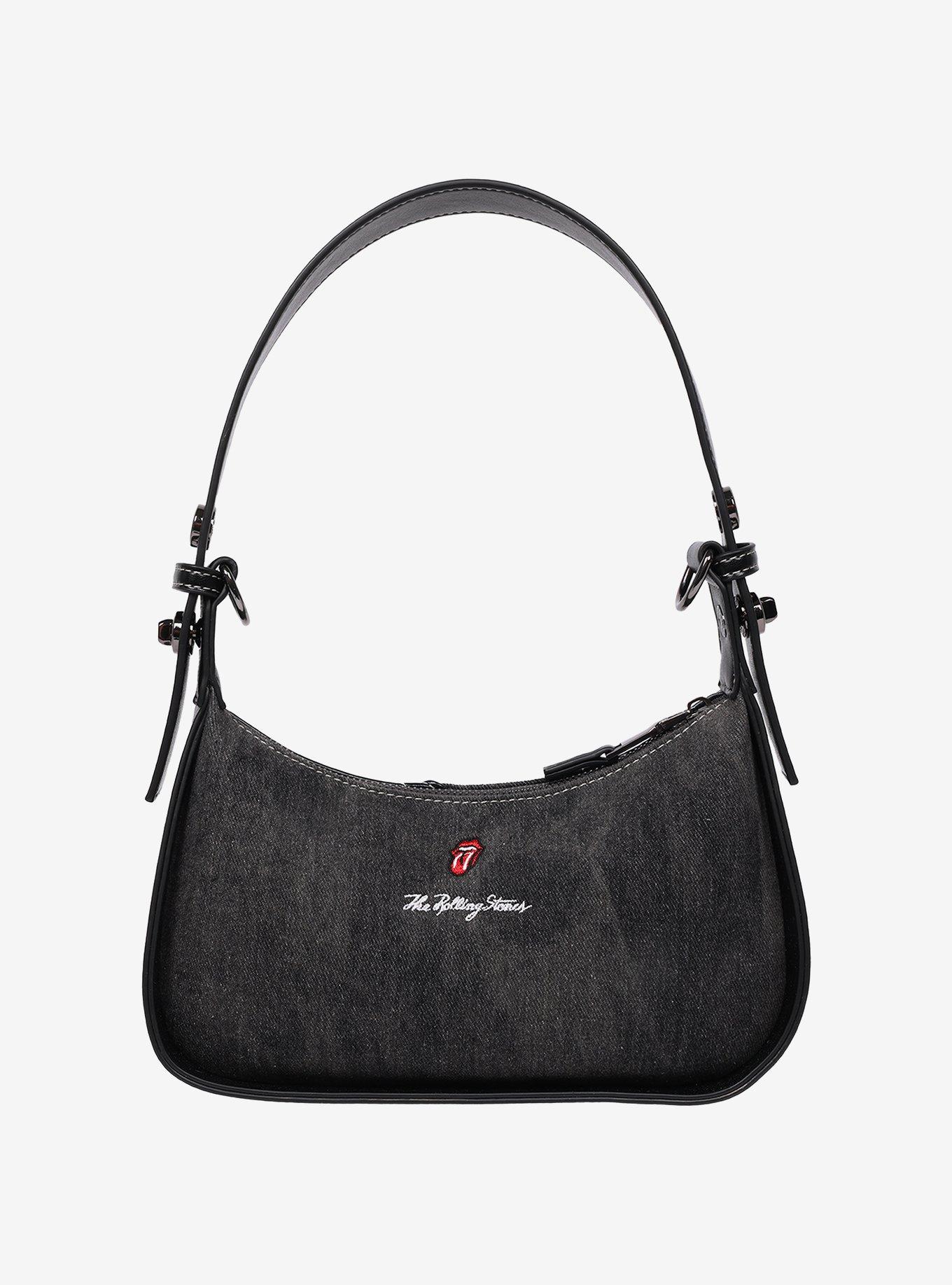 The Rolling Stones Patchwork Black Denim Small Shoulder Bag, , alternate - view 5
