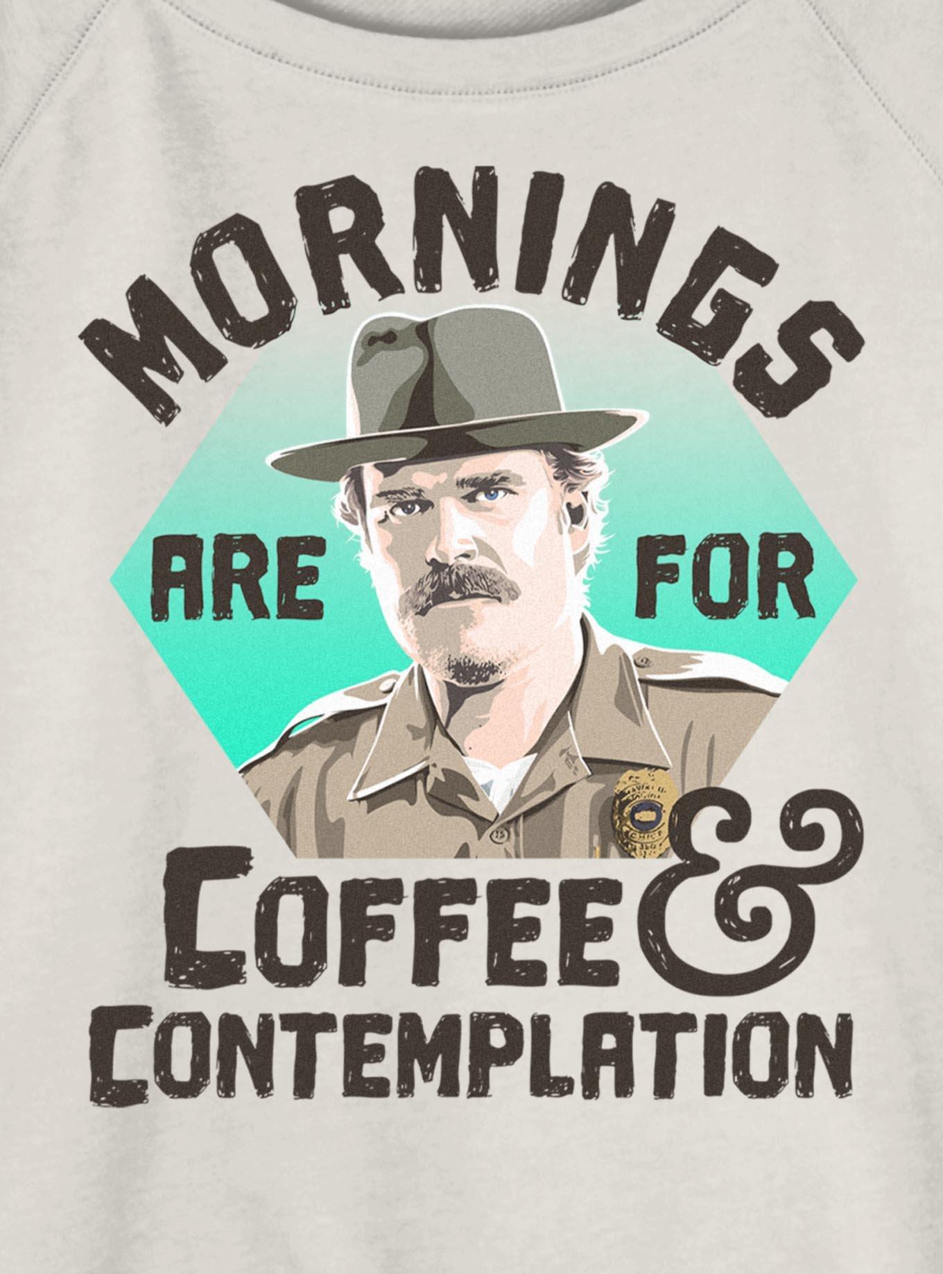 Stranger Things Hopper Coffee Morning Girls Slouchy Sweatshirt, , hi-res