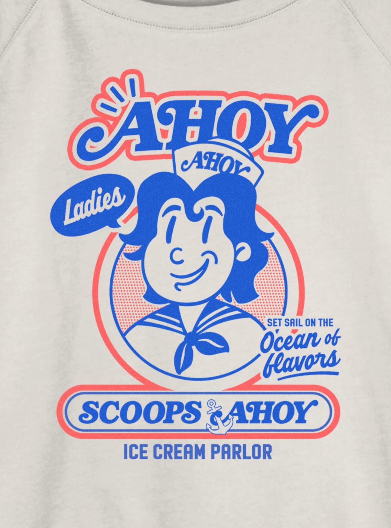 Stranger Things Retro Scoops Ahoy Ice Cream Girls Slouchy Sweatshirt, , hi-res