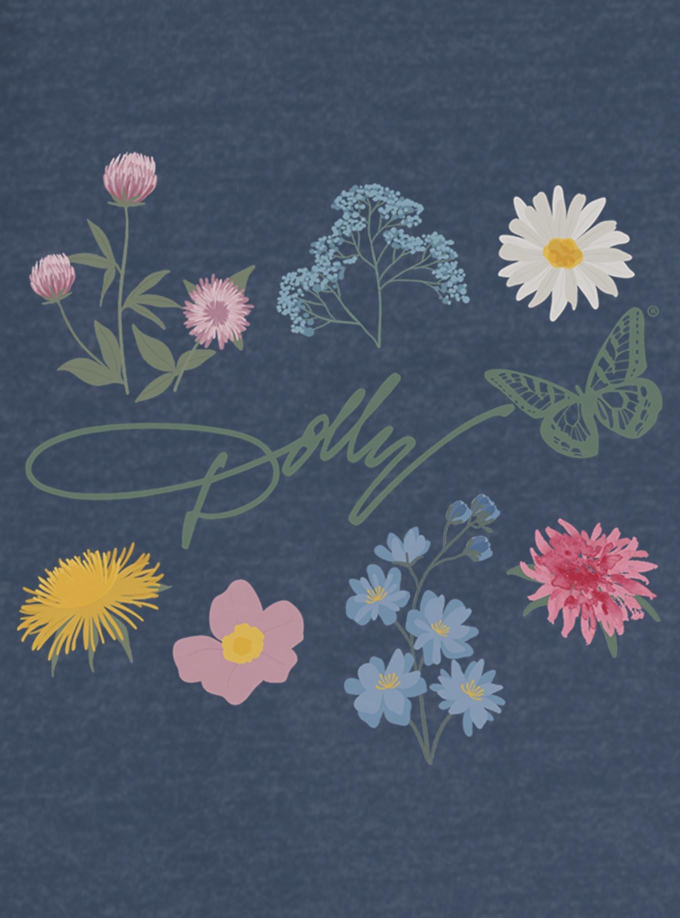Dolly Parton Floral Signature Girls Slouchy Sweatshirt, , hi-res