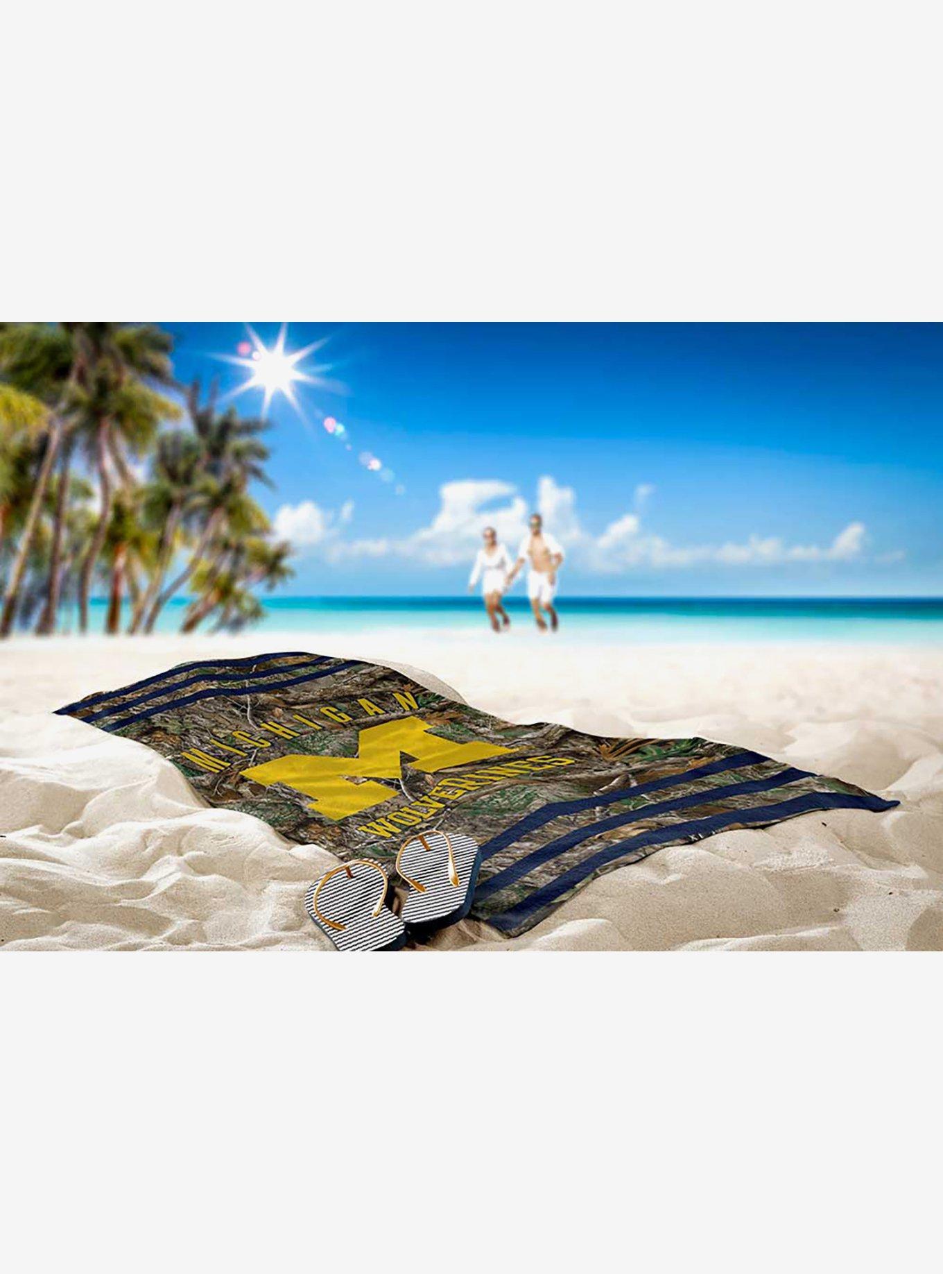 NCAA Michigan Realtree Stripes Beach Towel, , alternate - view 3