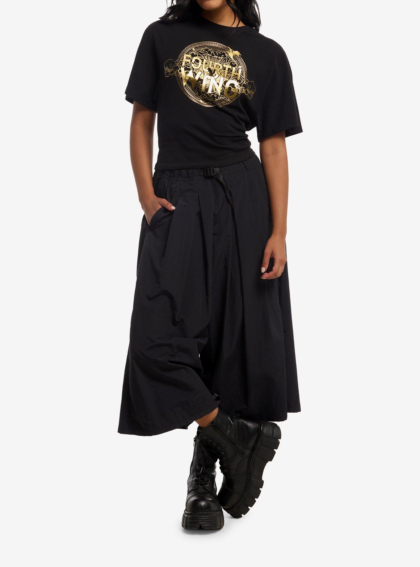 Fourth Wing Metallic Logo Girls Dolman Top, GOLD, alternate - view 3