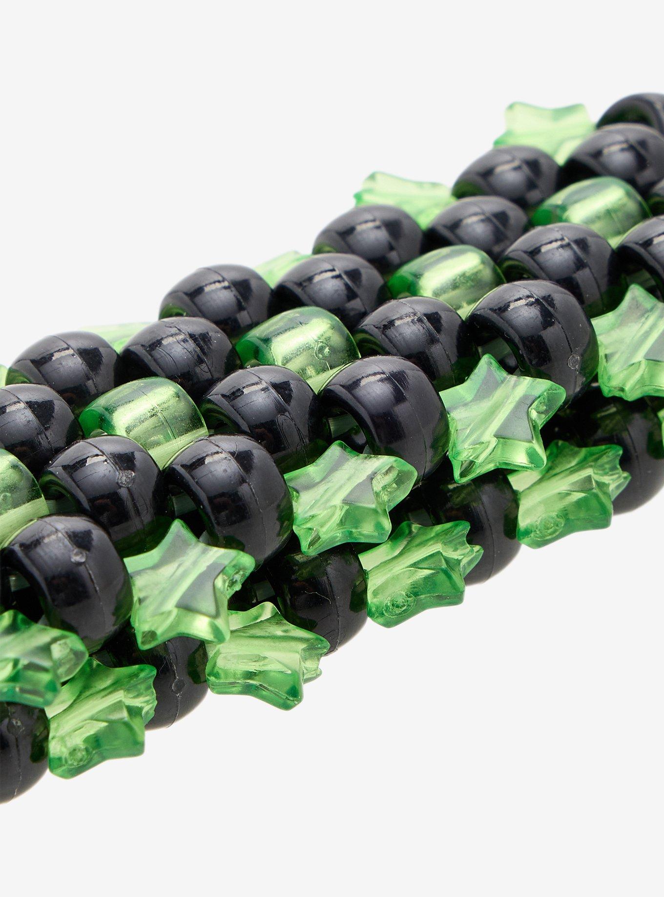 Black & Green Star Bead Cuff Bracelet, , alternate - view 3