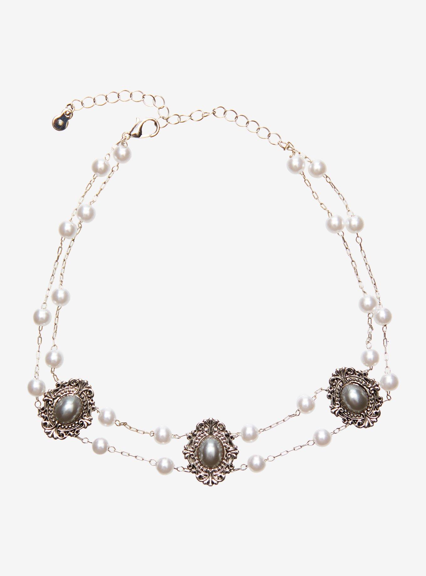 Cosmic Aura Victorian Pearl Choker, , alternate - view 2