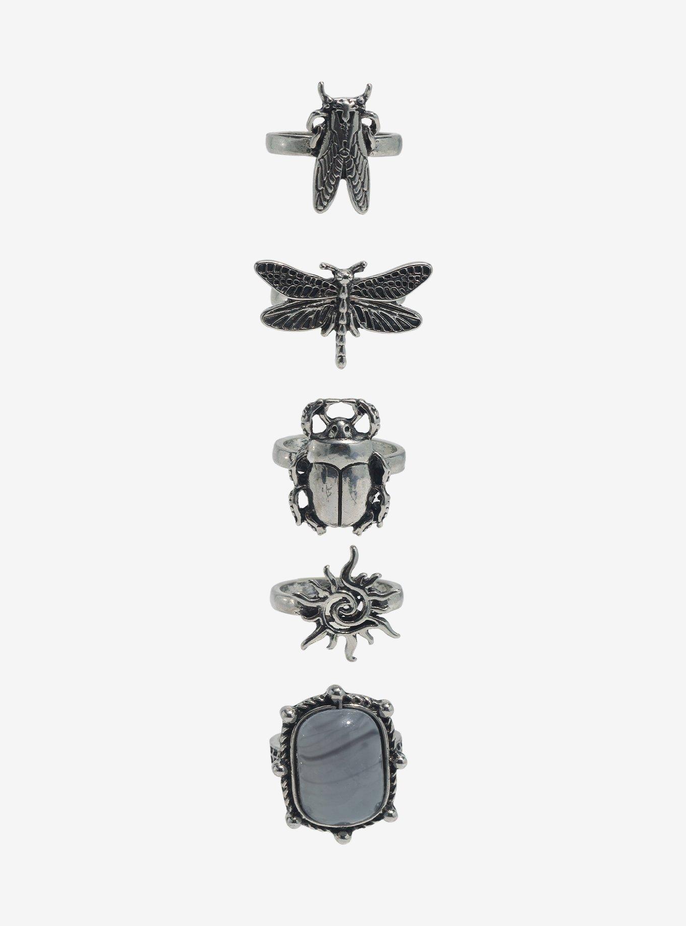 Thorn & Fable Figural Insect & Stone Ring Set, , alternate - view 2